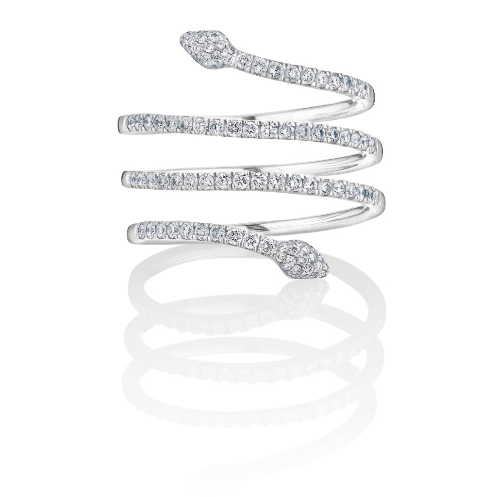 Serpentina Linea Ring in White Gold