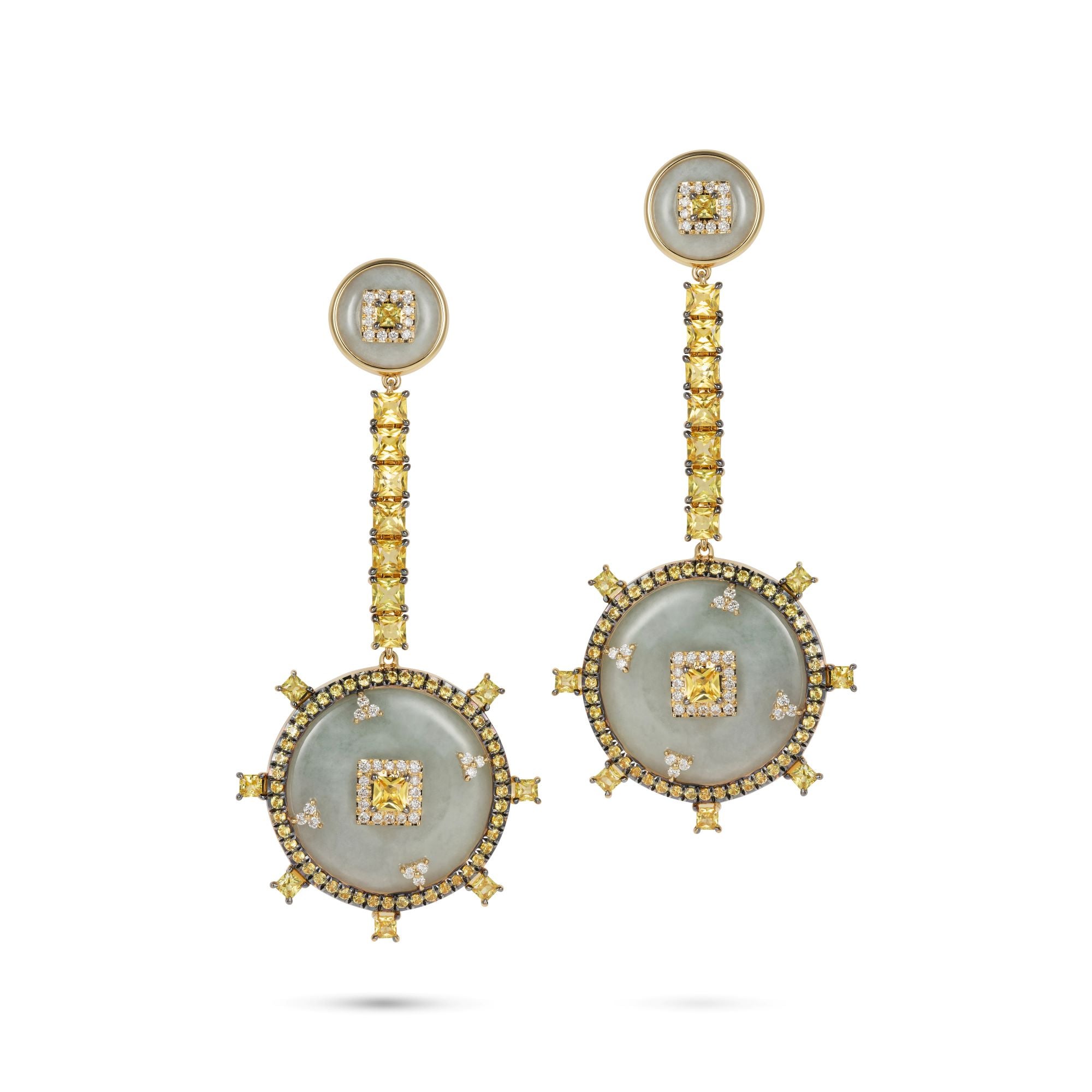 Celeste Yellow Sapphire and Jade Earrings