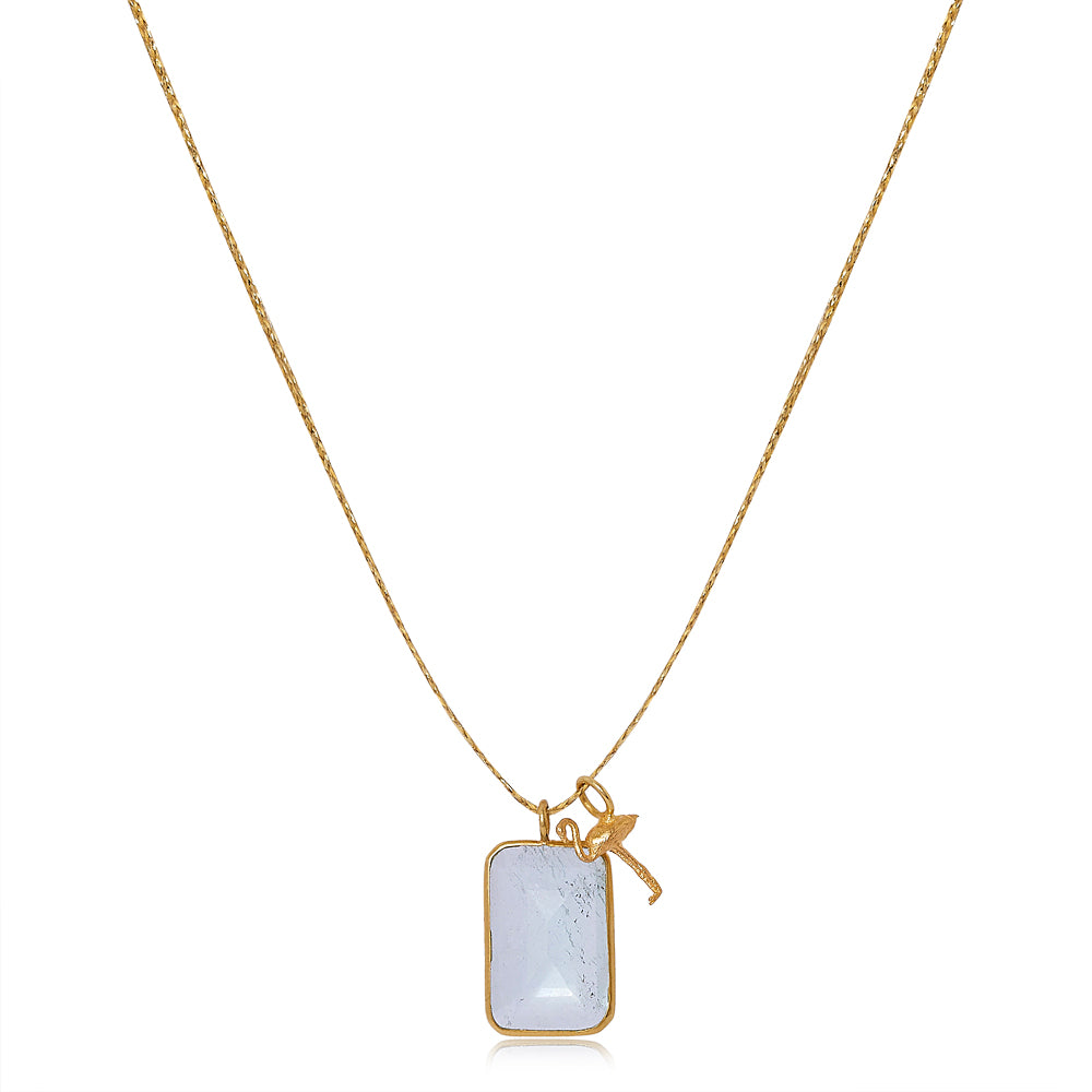 Colette Set Pendant with Gold Flamingo