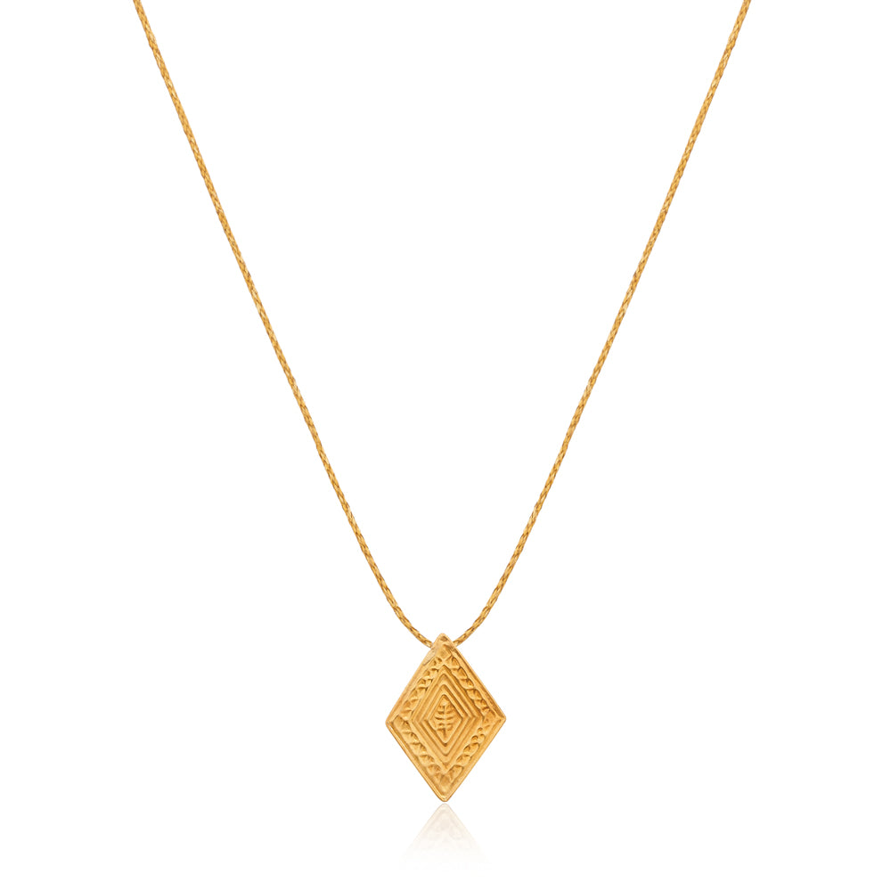 Gold Stamped Diamond Shaped Pendant