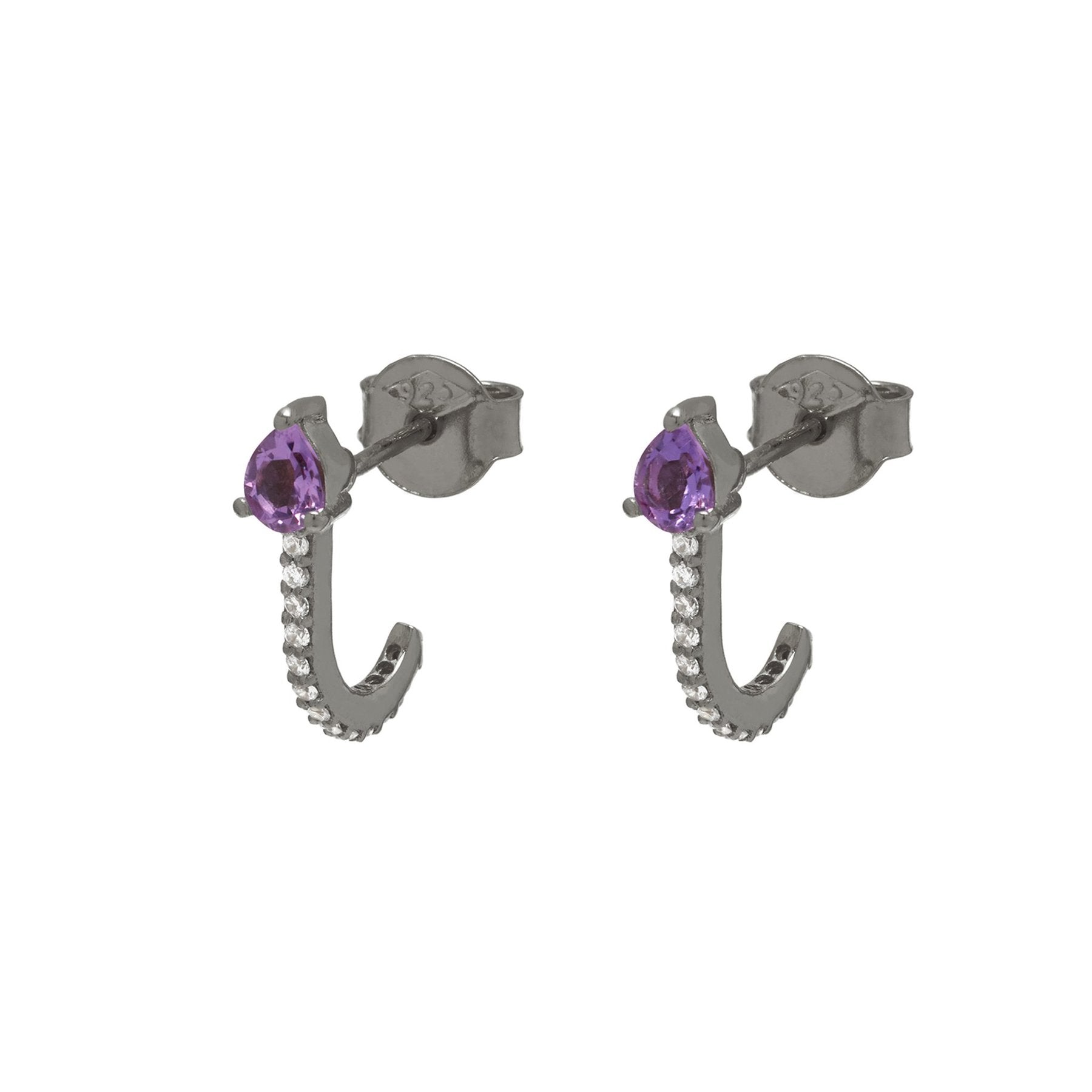 Amethyst Huggie Earrings