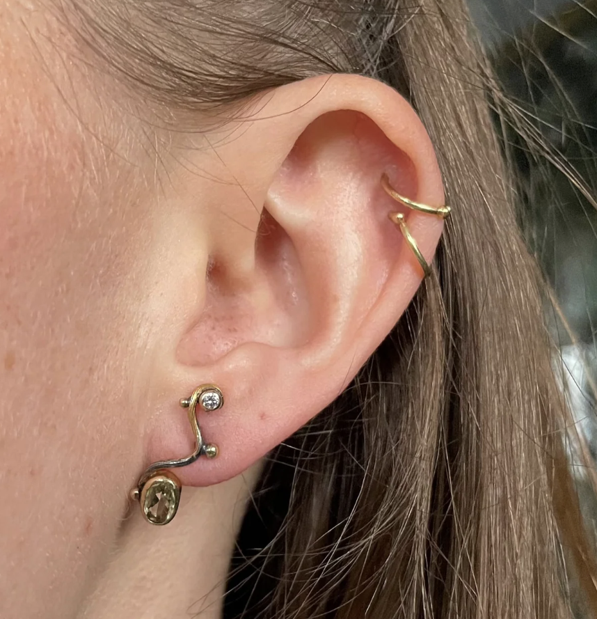 Seafire Silver and Yellow Sapphire Earrings