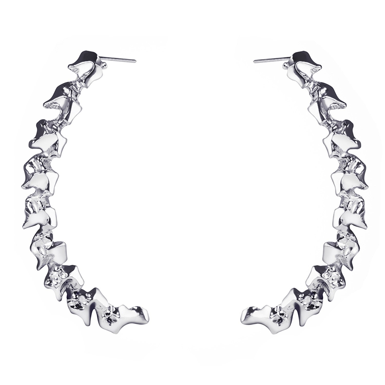 Scorpia Half Moon Earrings in Silver