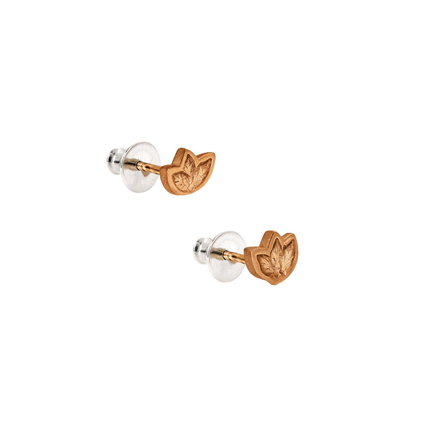 Rose Gold Leaf Stud Earrings