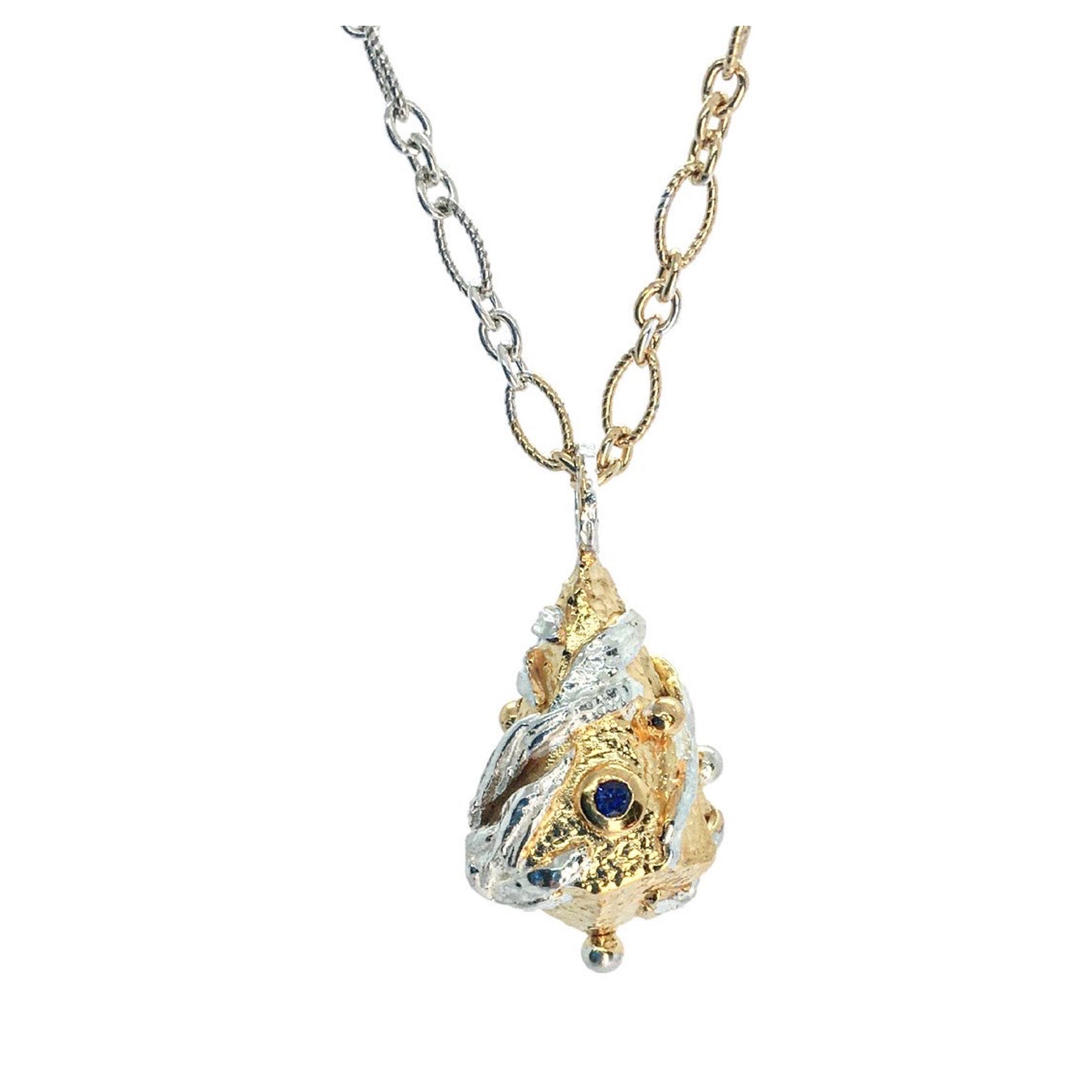 Small Lantern Blue Sapphire Necklace