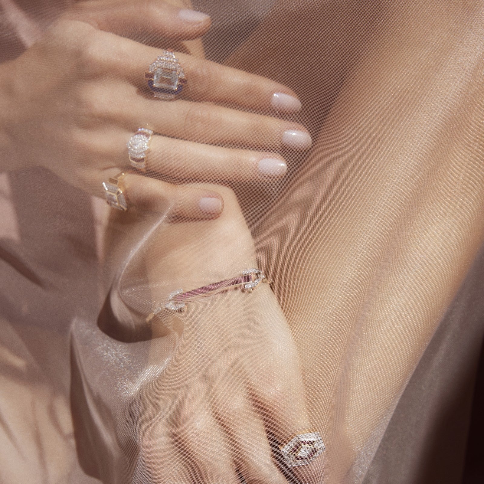 Luna Lace Aurora Aquamarine Ring