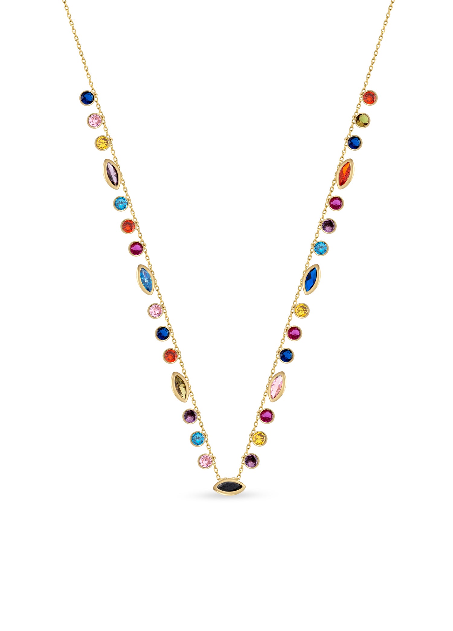 Rainbow Cluster Chain Necklace