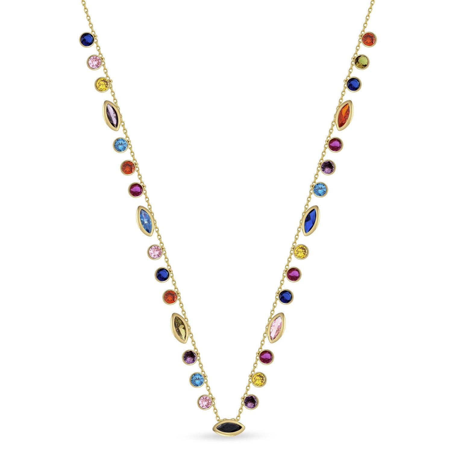 Rainbow Cluster Chain Necklace