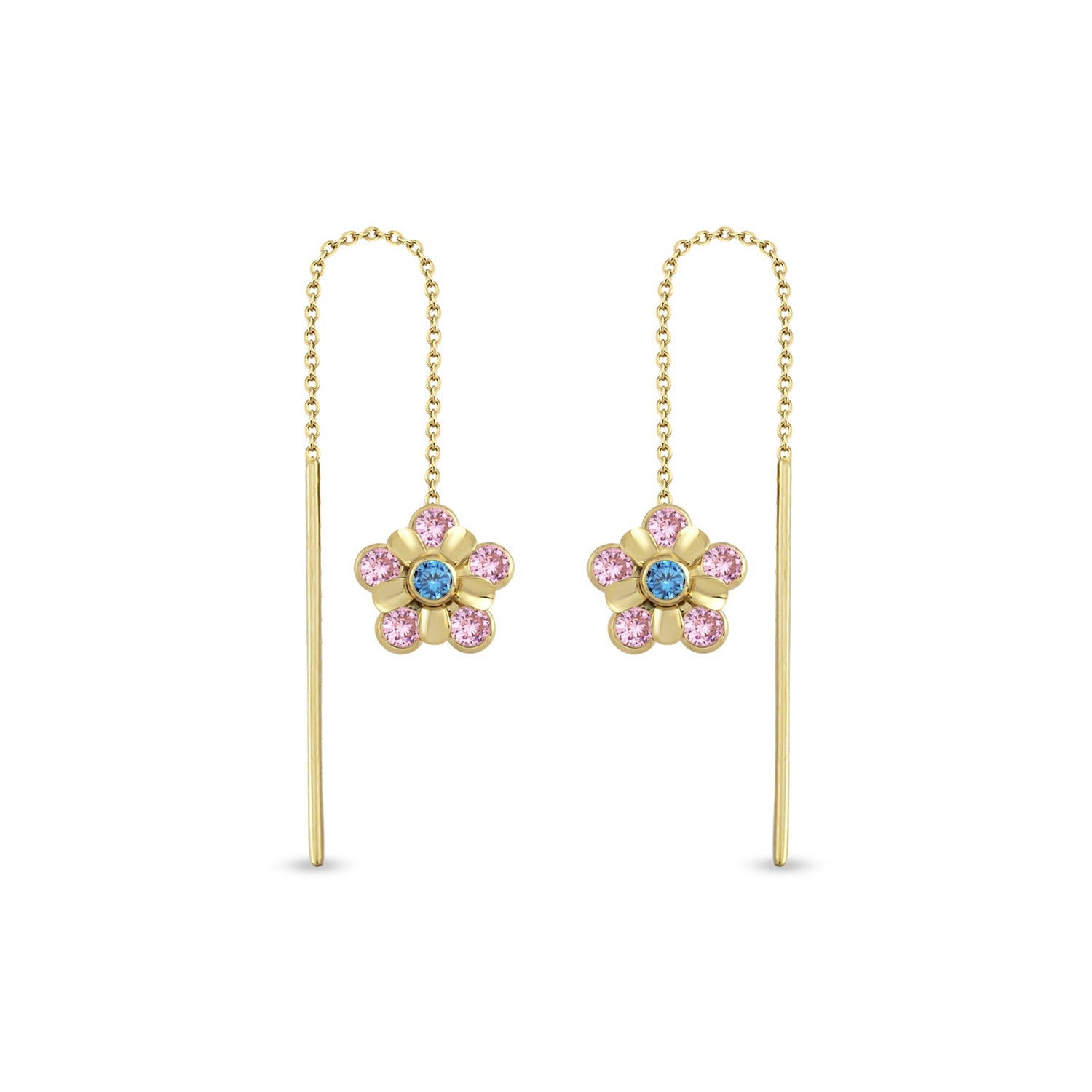 Rose Daisy Threader Earrings
