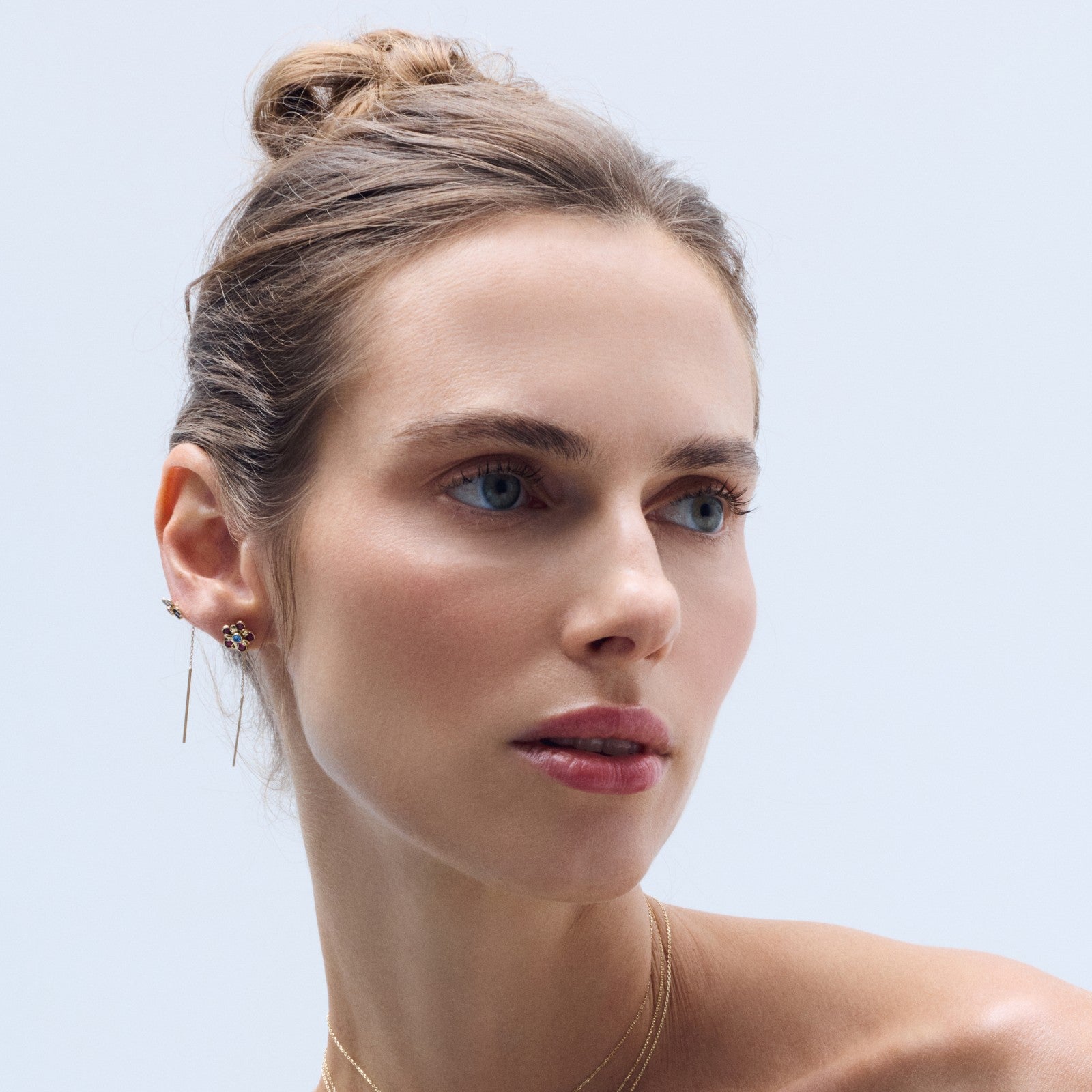 Rose Daisy Threader Earrings