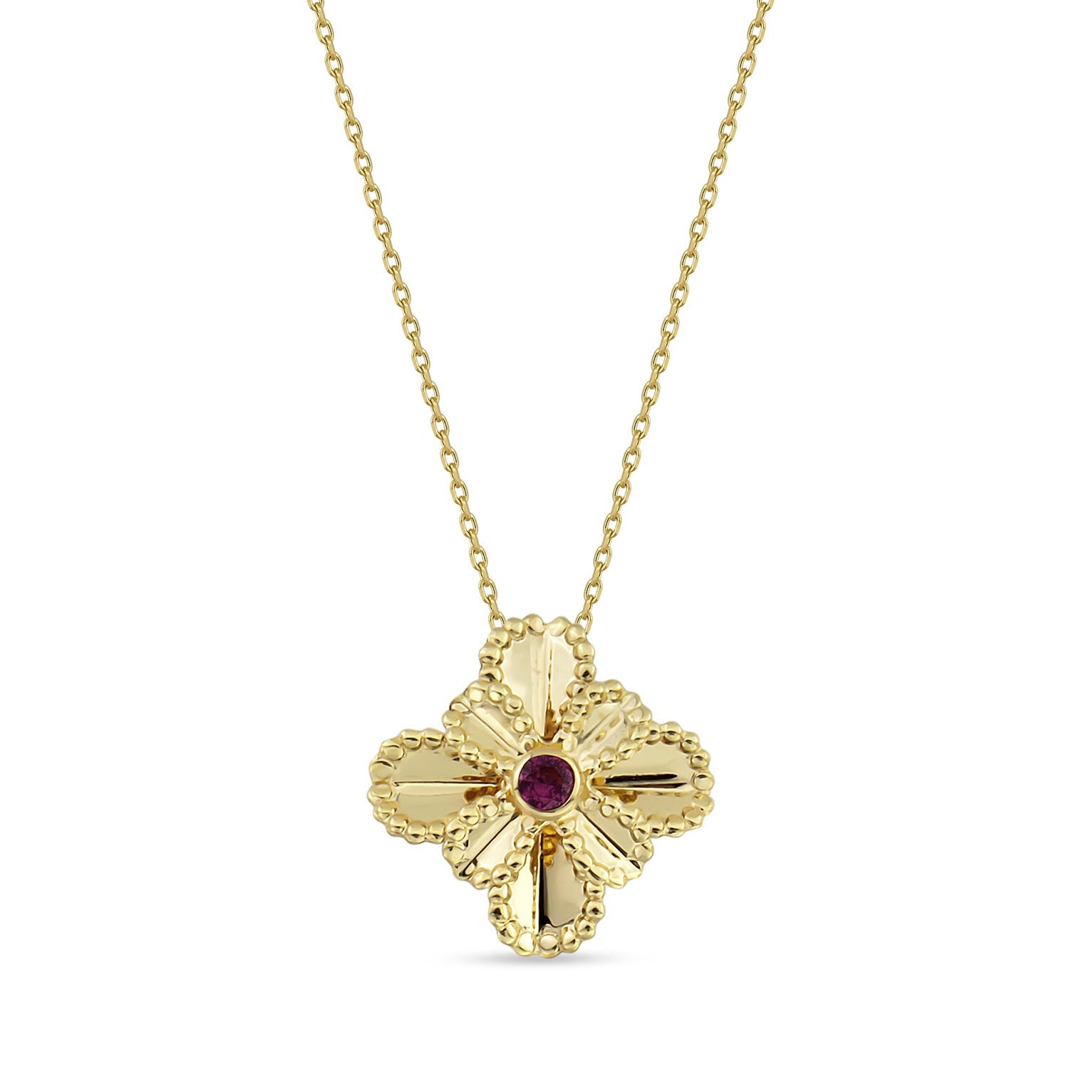 Ruby Lotus Pendant