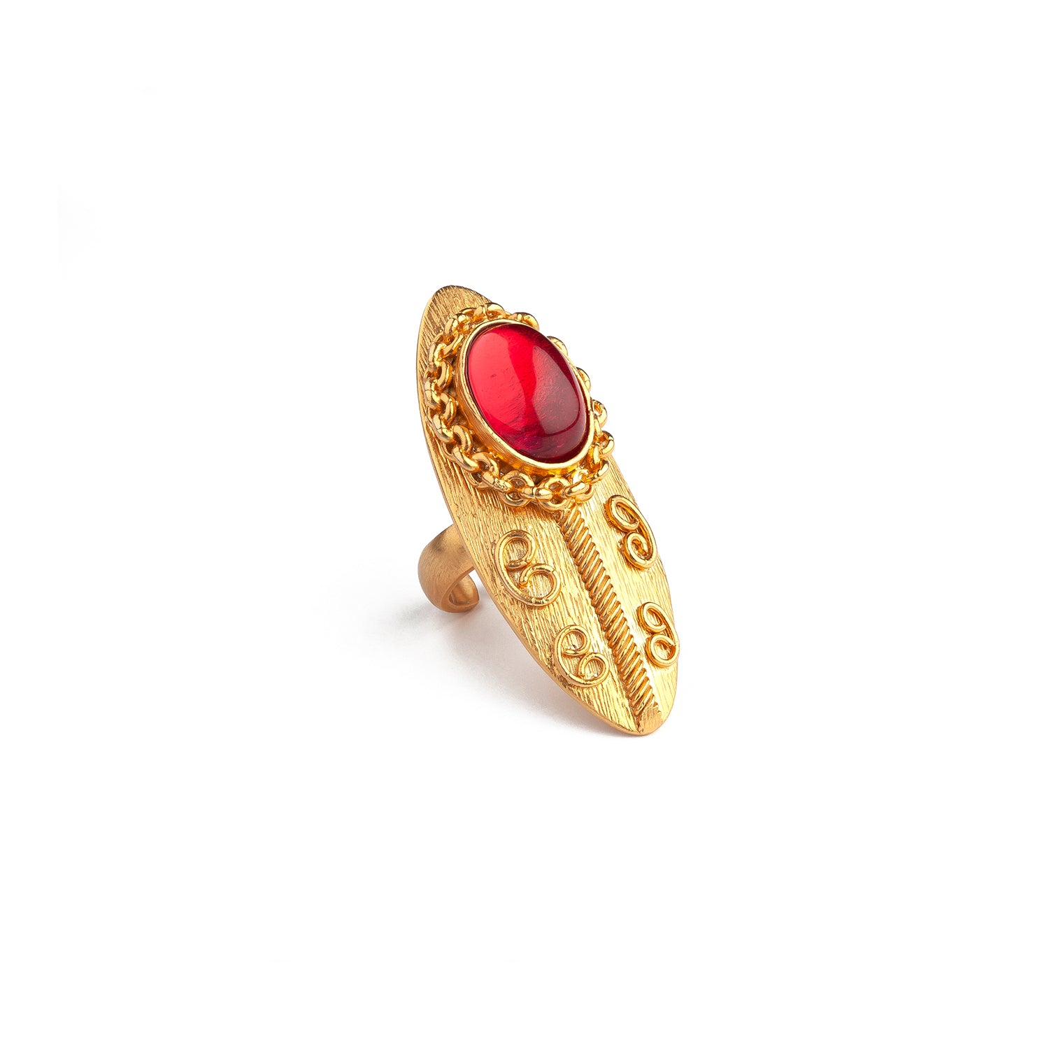 Shield Ruby Ring