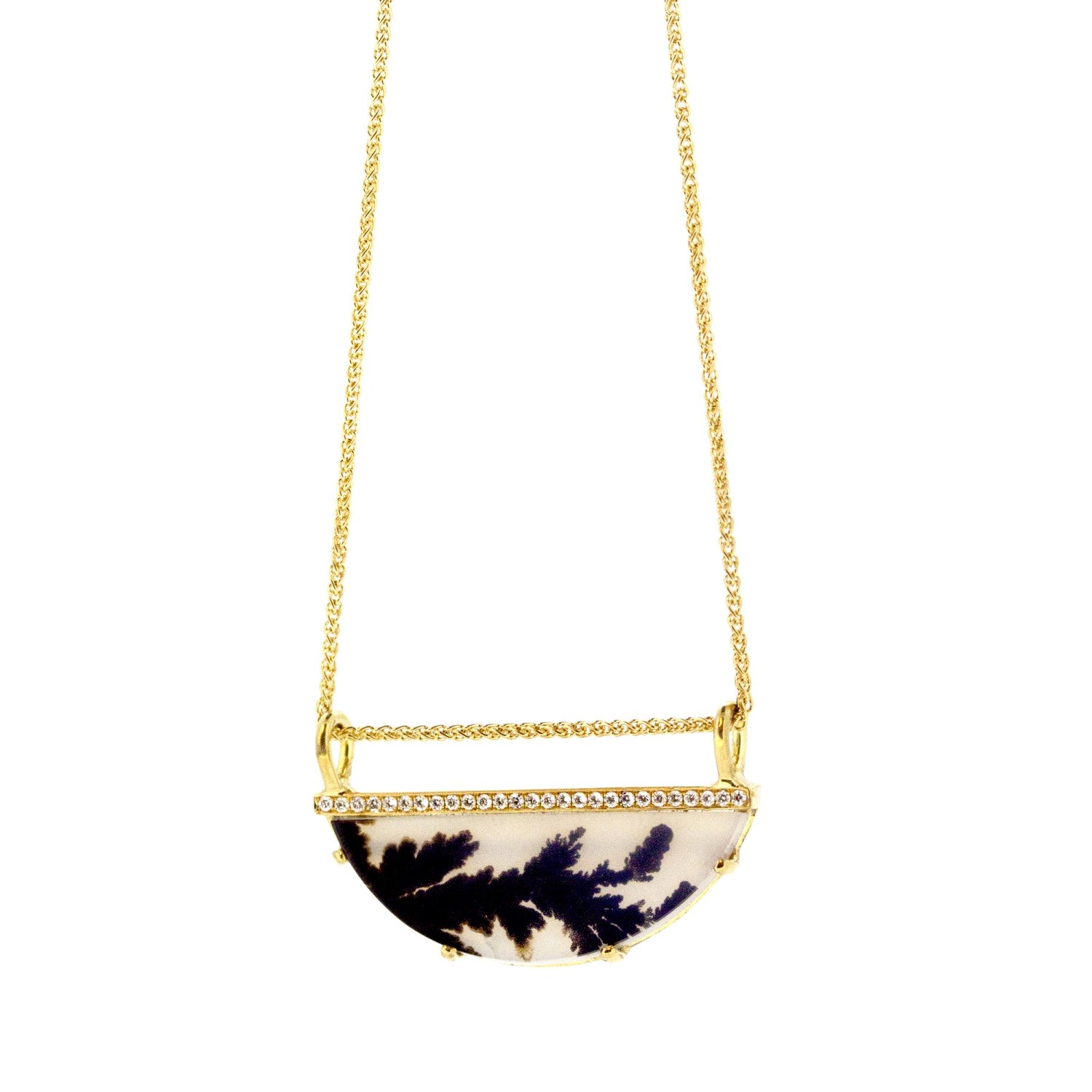 Agate Half Moon Pendant