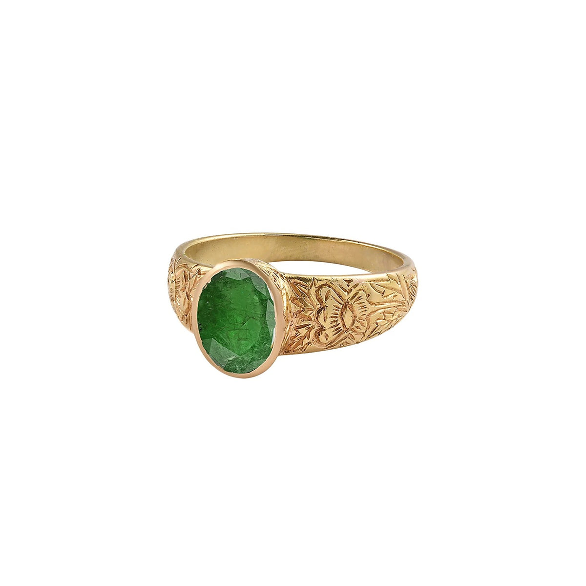Emerald Gold Orla Mughal Art Ring