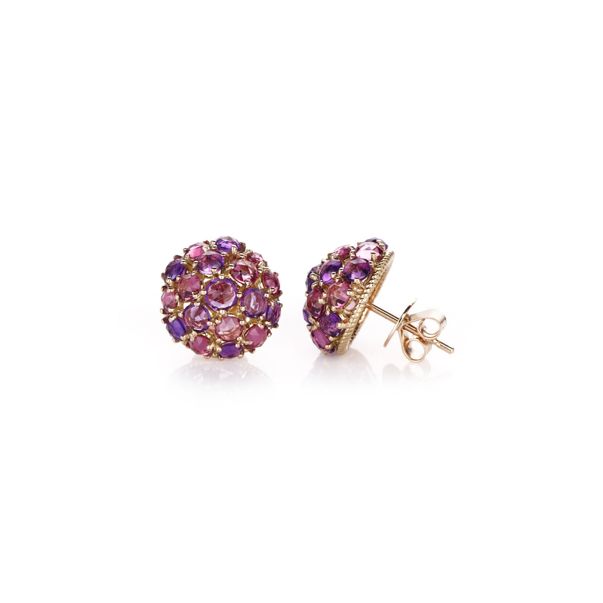 Earring Zero 1 - Garnet and Amethyst