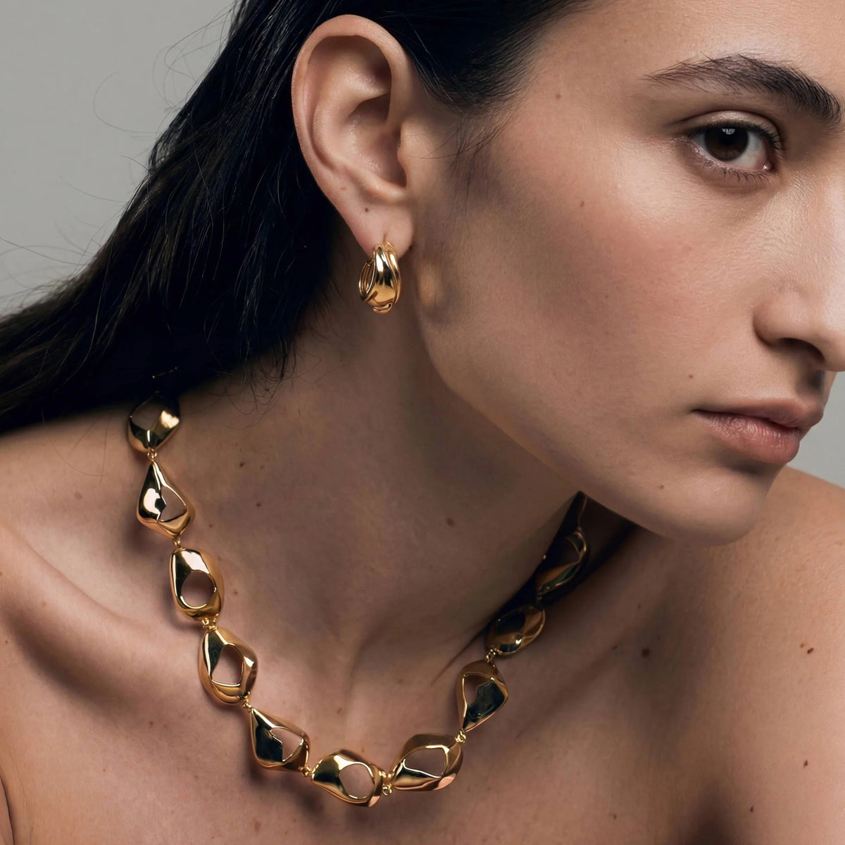 Élan Sculpted Necklace in Gold Vermeil