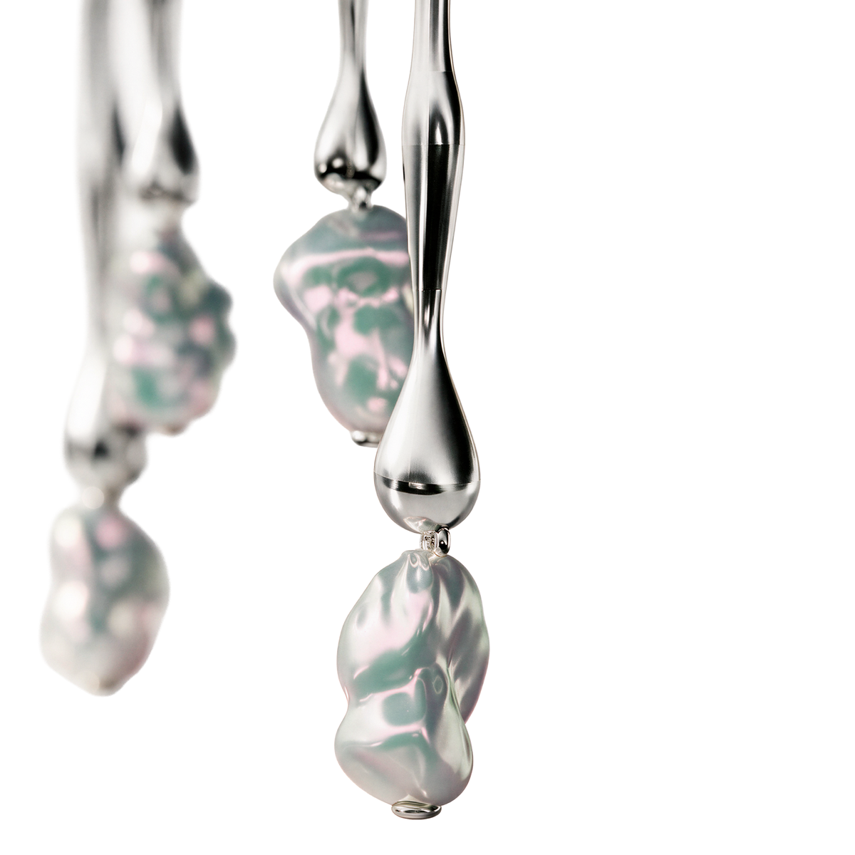 Melia Pearl Drop Earrings in Sterling Silver
