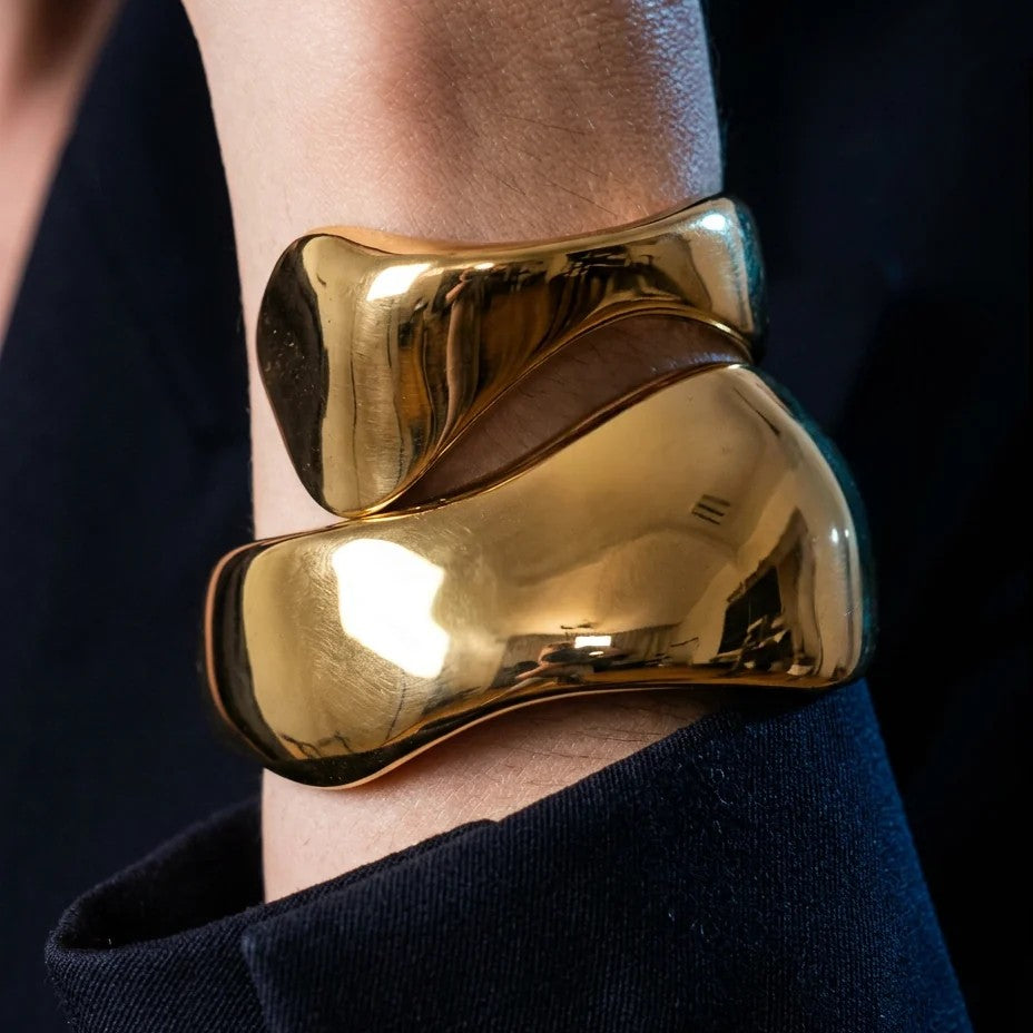 Milos Sculpted Cuff in Gold Vermeil