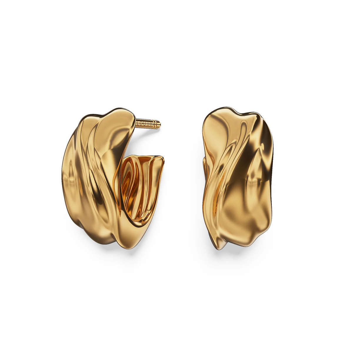 Milos Wave Hoops in Gold Vermeil