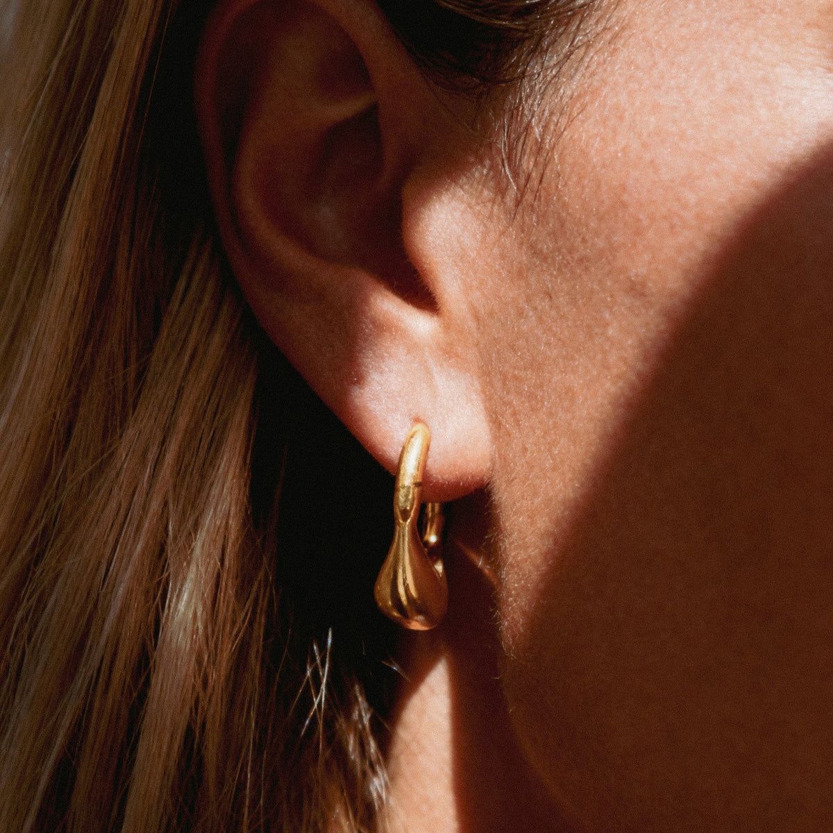 Pea Hoops in Gold Vermeil
