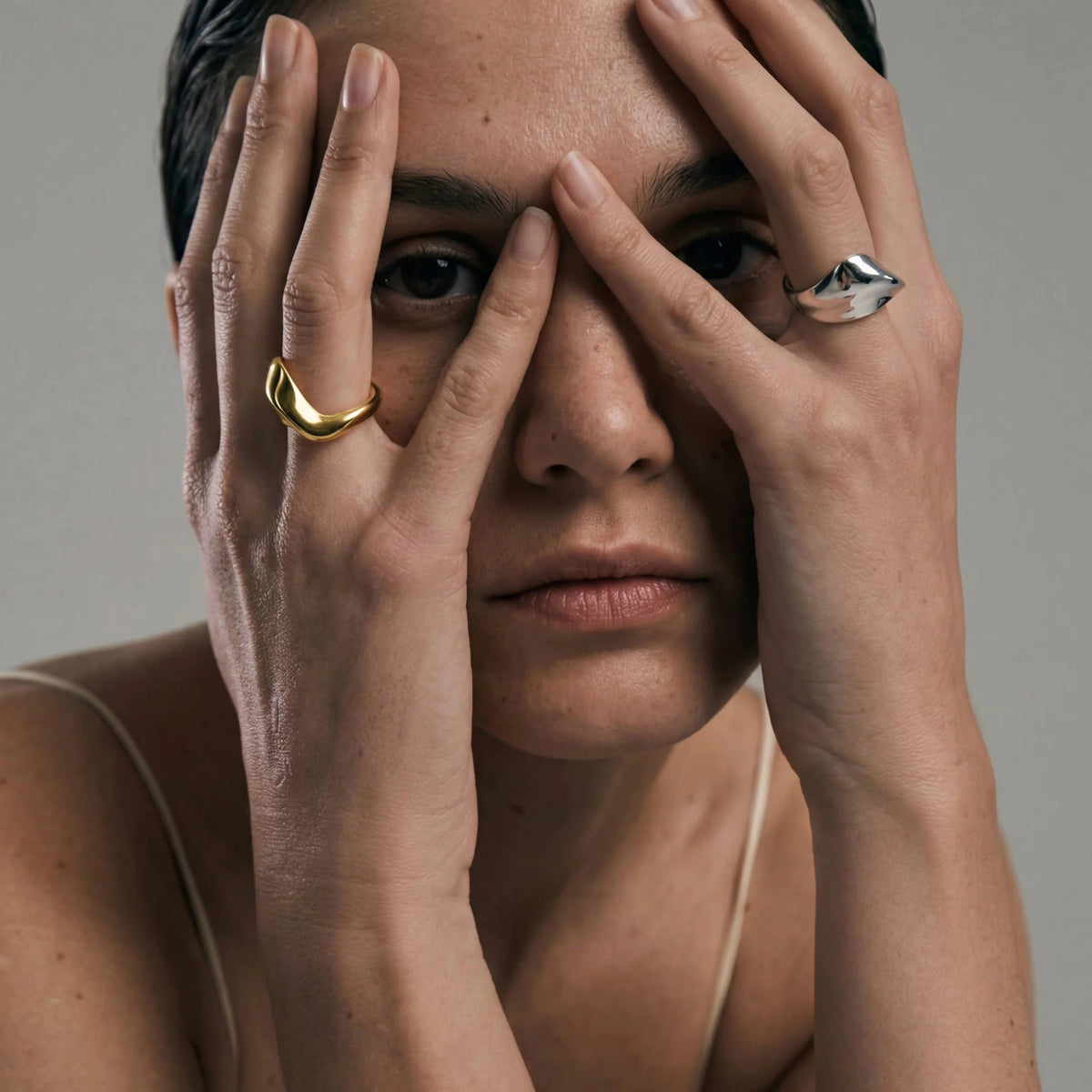 Seren Sculpted Ring in Gold Vermeil