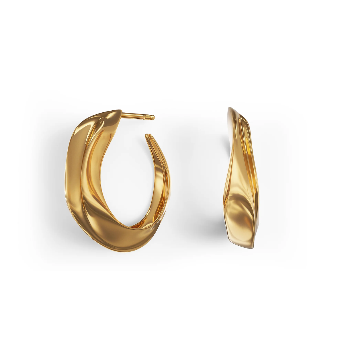 Seren Large Hoops in Gold Vermeil