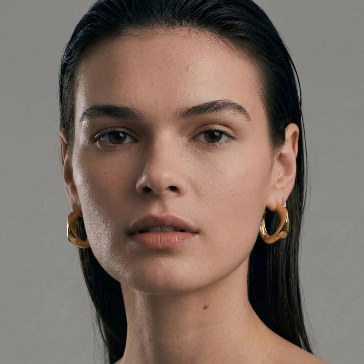 Seren Large Hoops in Gold Vermeil