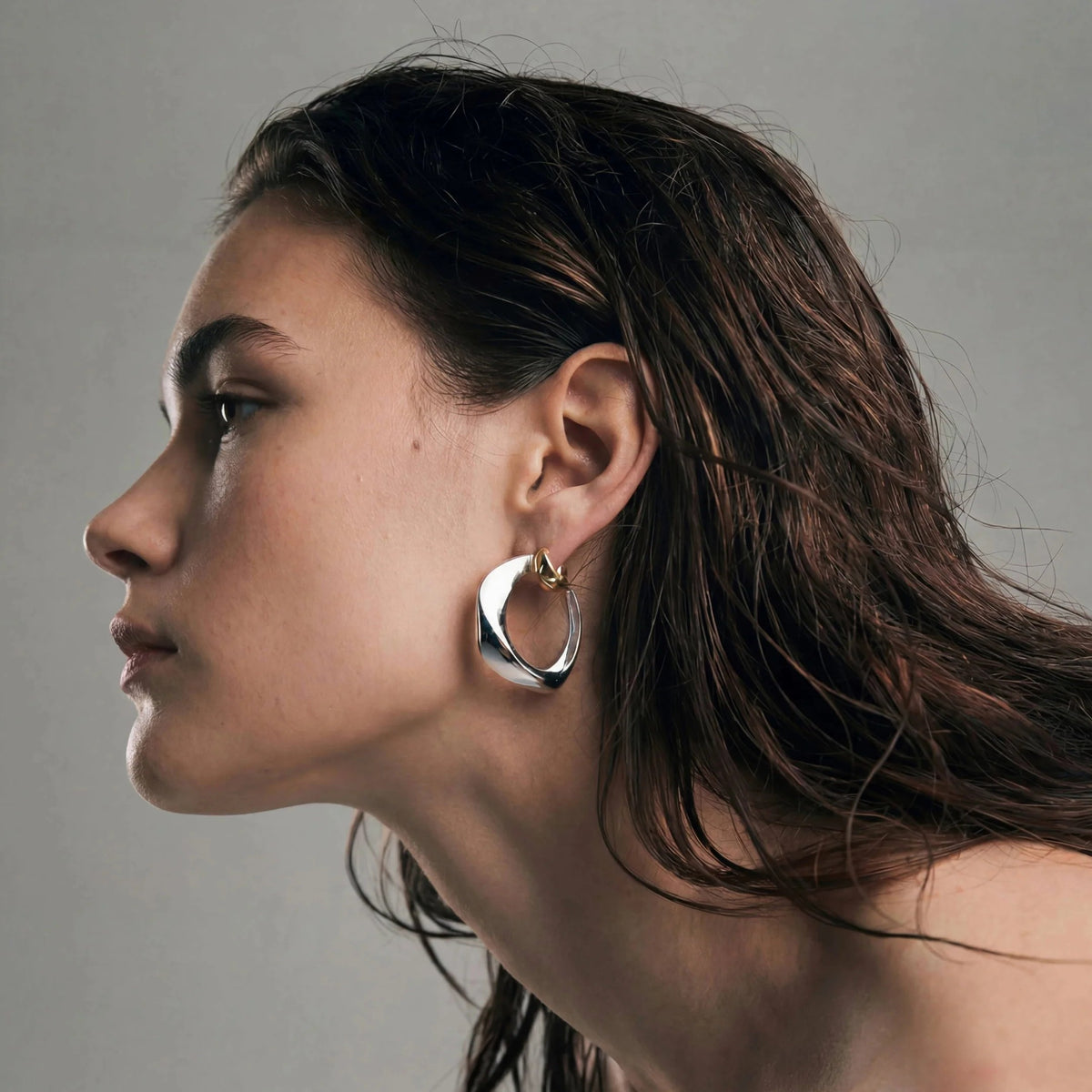Seren Large Hoops in Sterling Silver