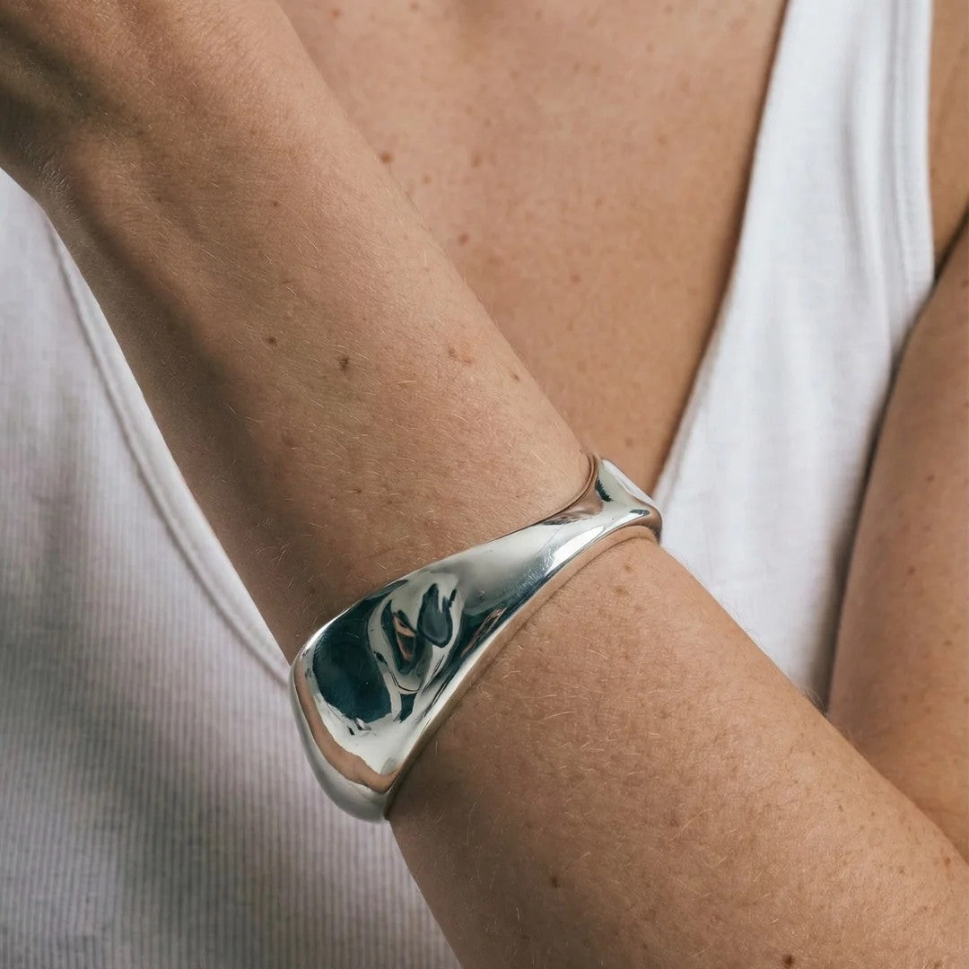 Seren Sculpted Cuff in Sterling Silver