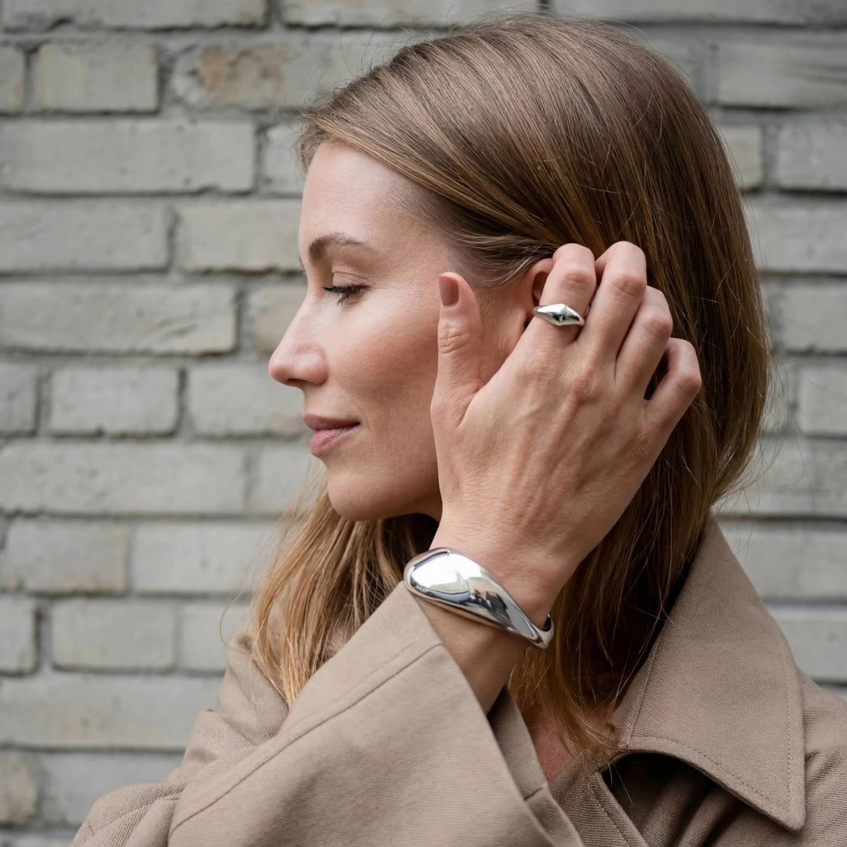 Seren Sculpted Cuff in Sterling Silver