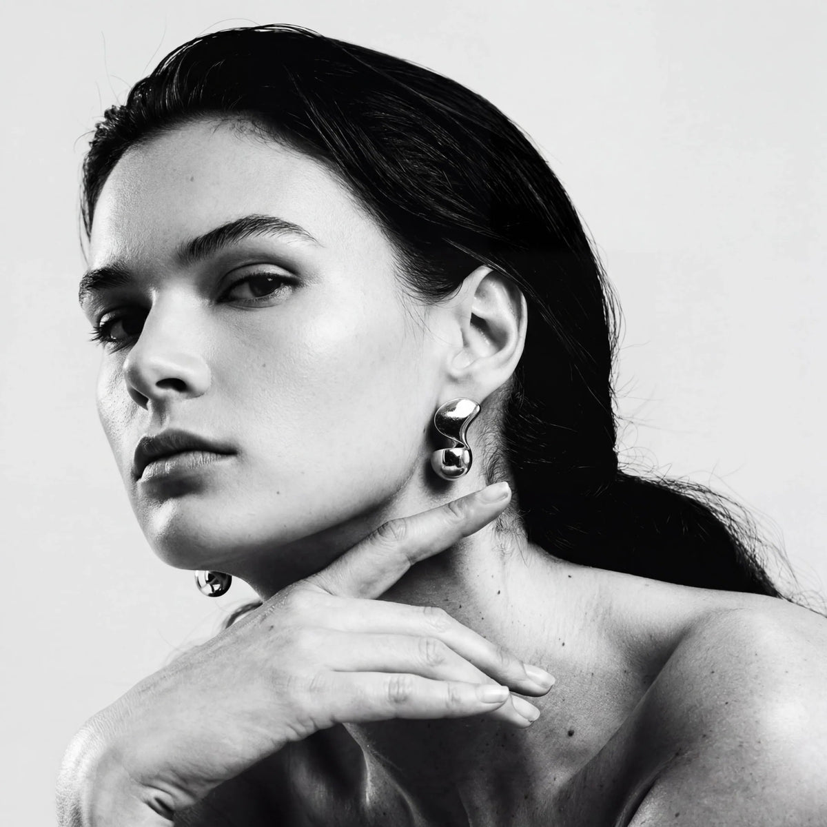 Thalassa Sculpted Earrings in Sterling Silver