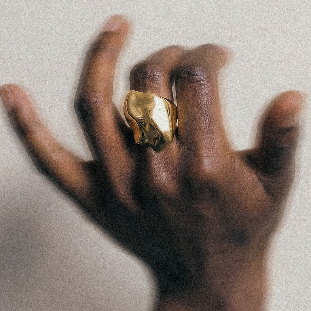 Zyra Sculpted Ring in Gold Vermeil