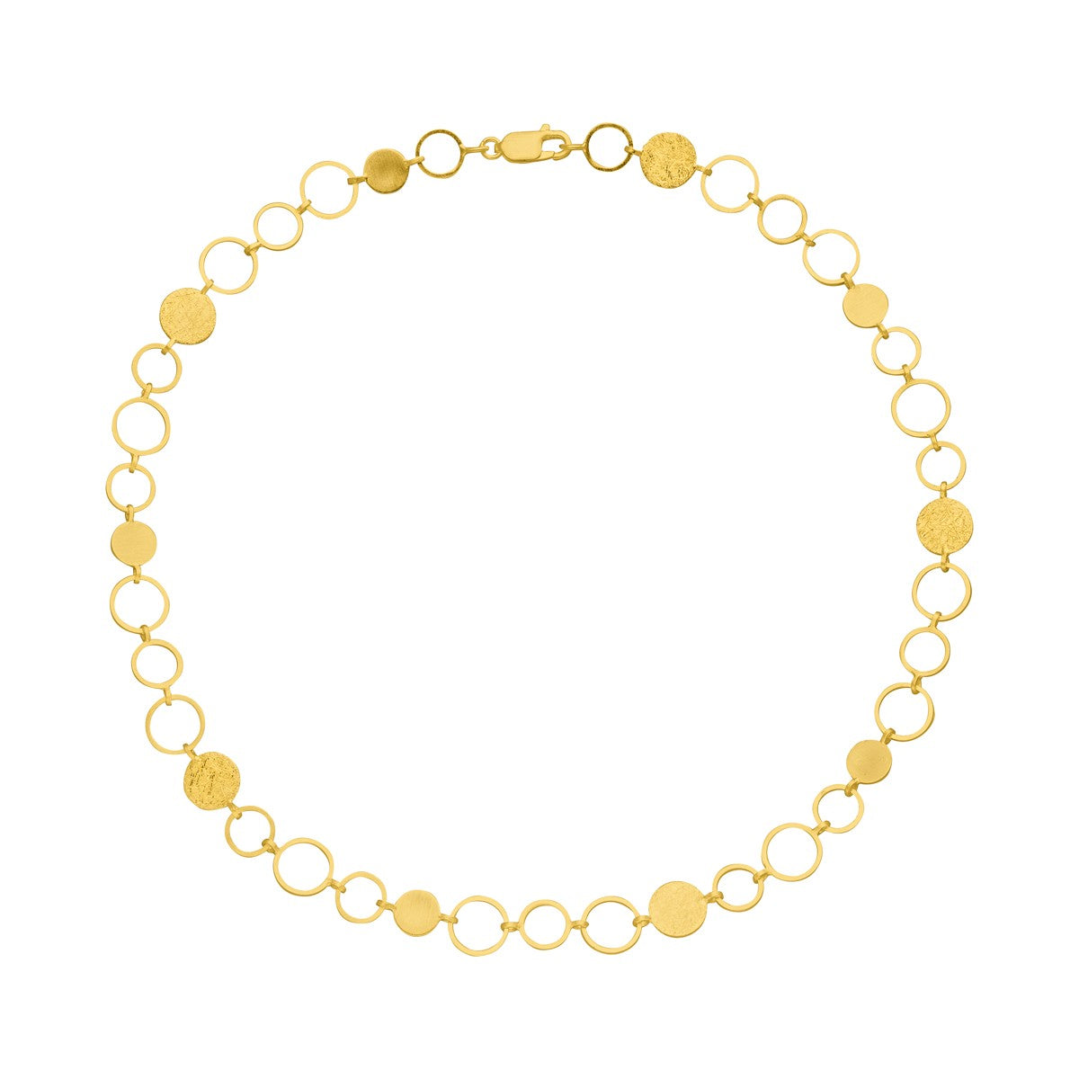 Circle and Disc Necklace - Gold