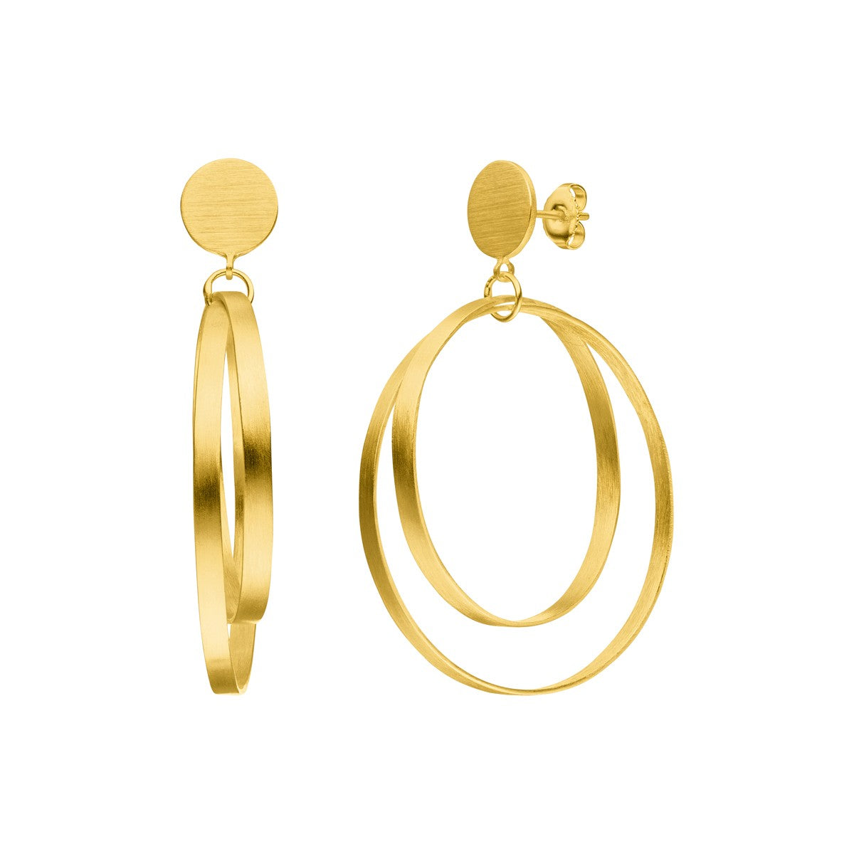 Double Oval Earrings - Gold