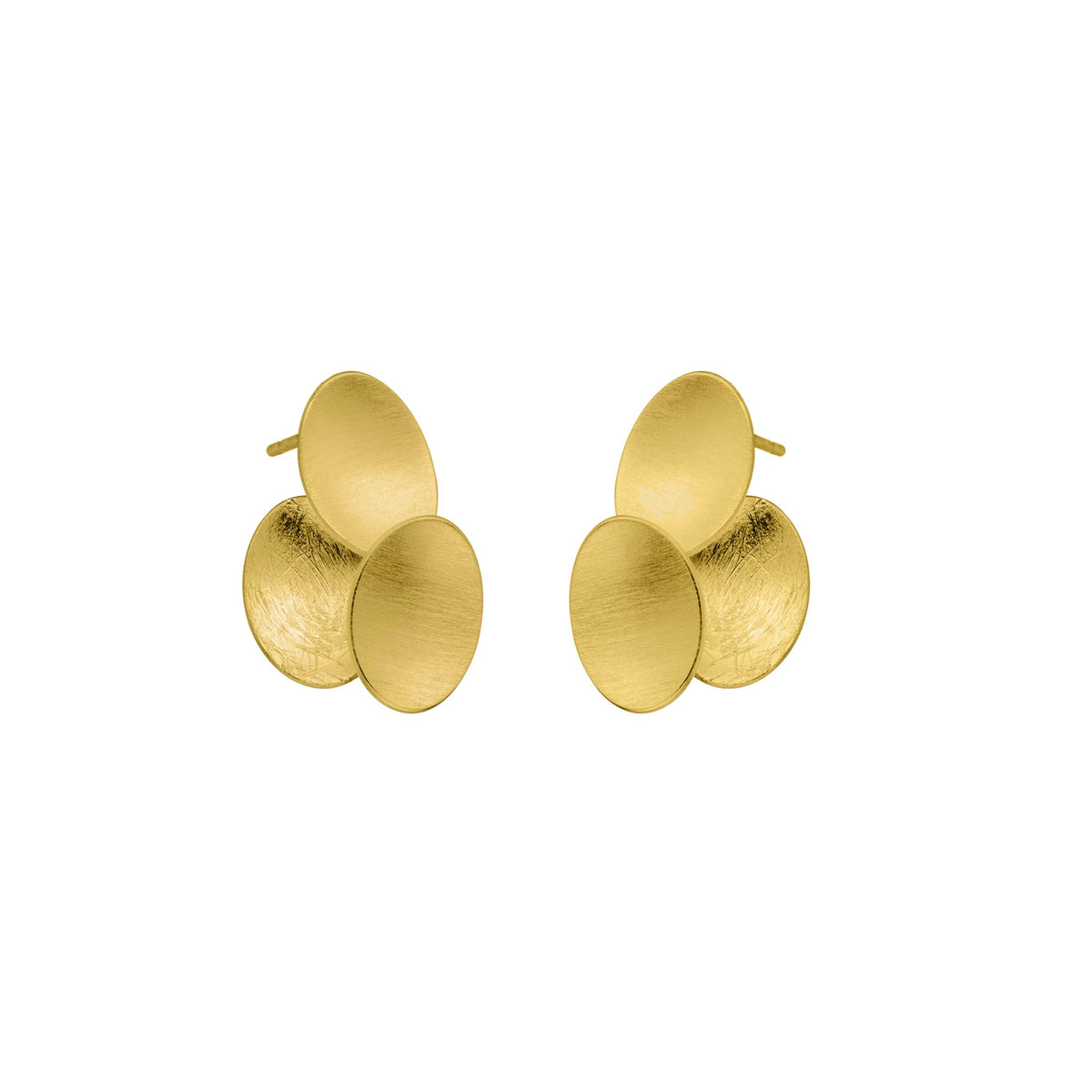 Layered Disc Earrings - Gold