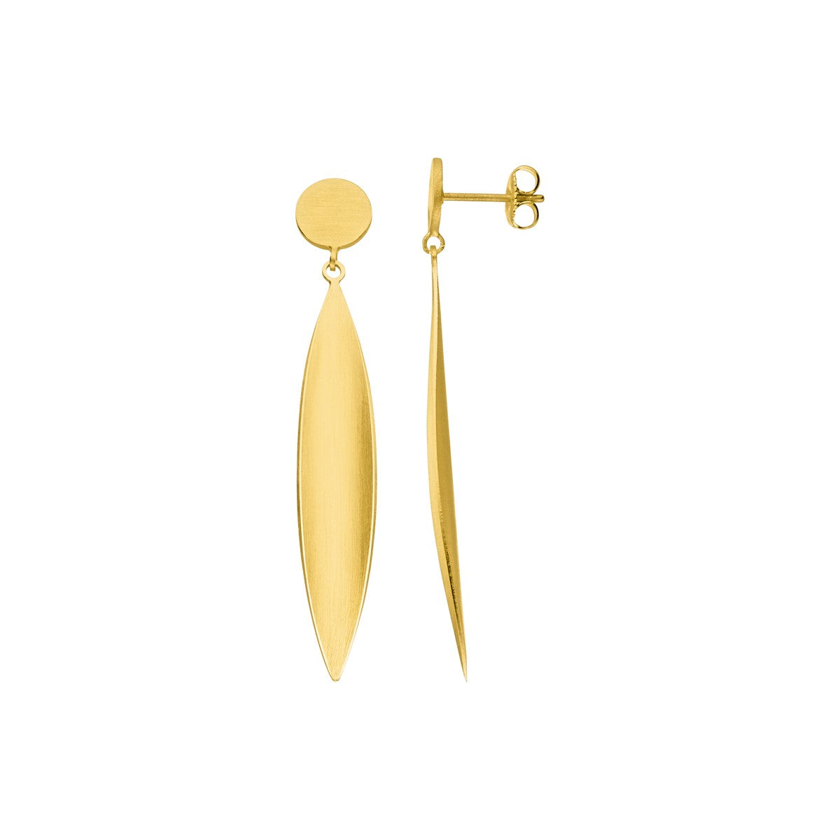 Leaf Drop Earrings - Gold