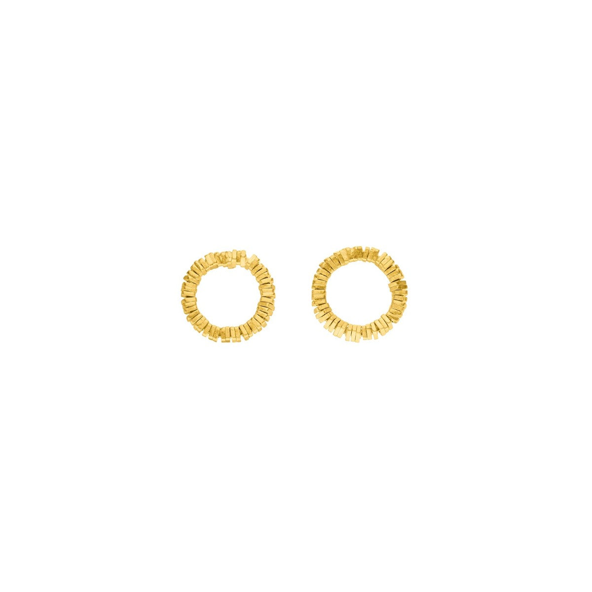 Textured Circle Earrings - Gold