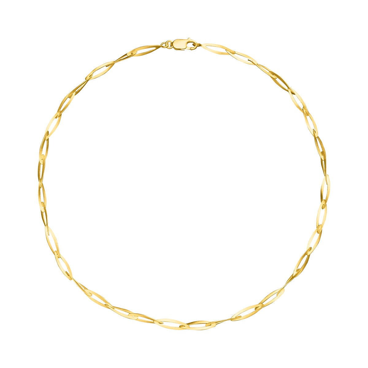 Twisted Marquise Necklace - Gold