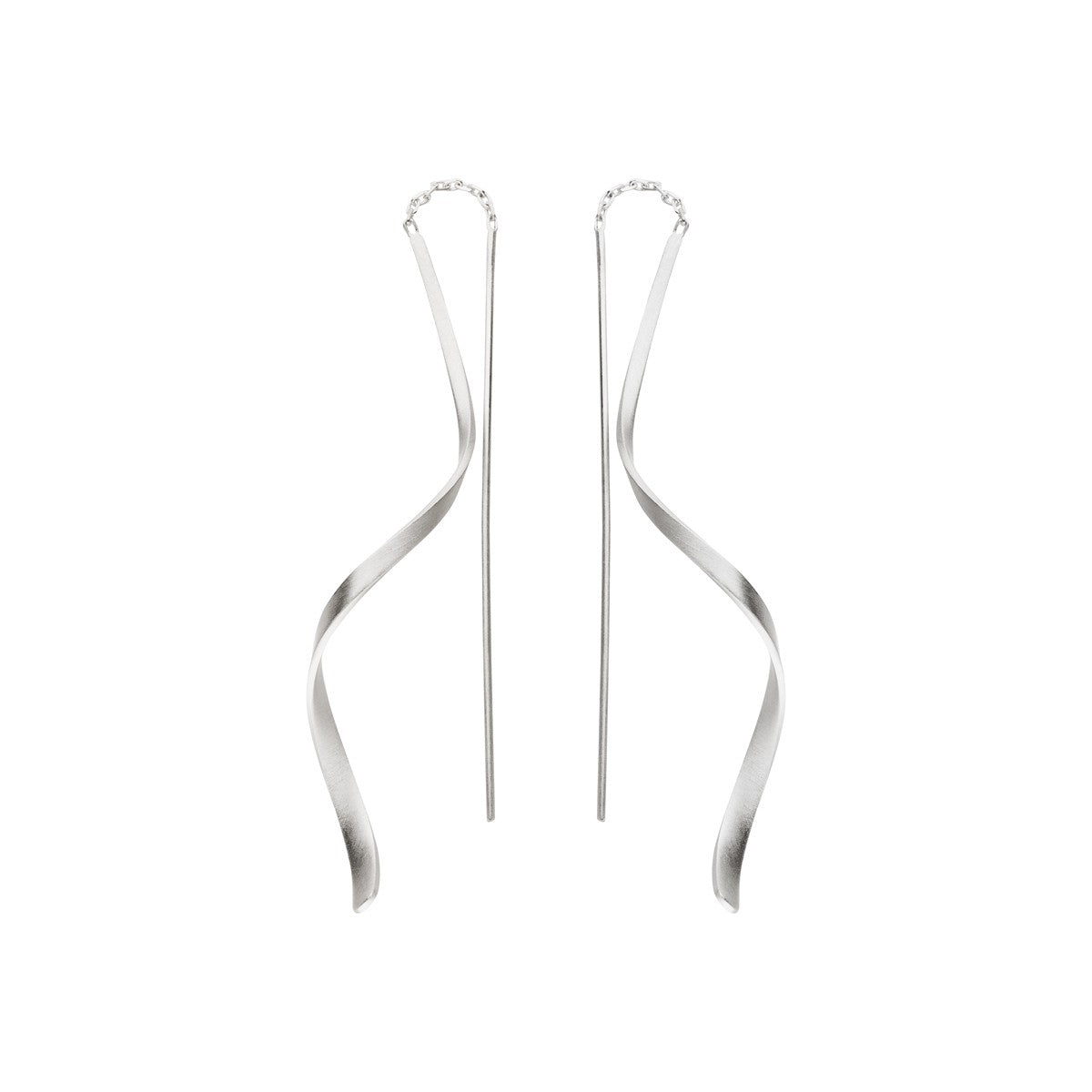 Twisted Threader Earrings - Silver