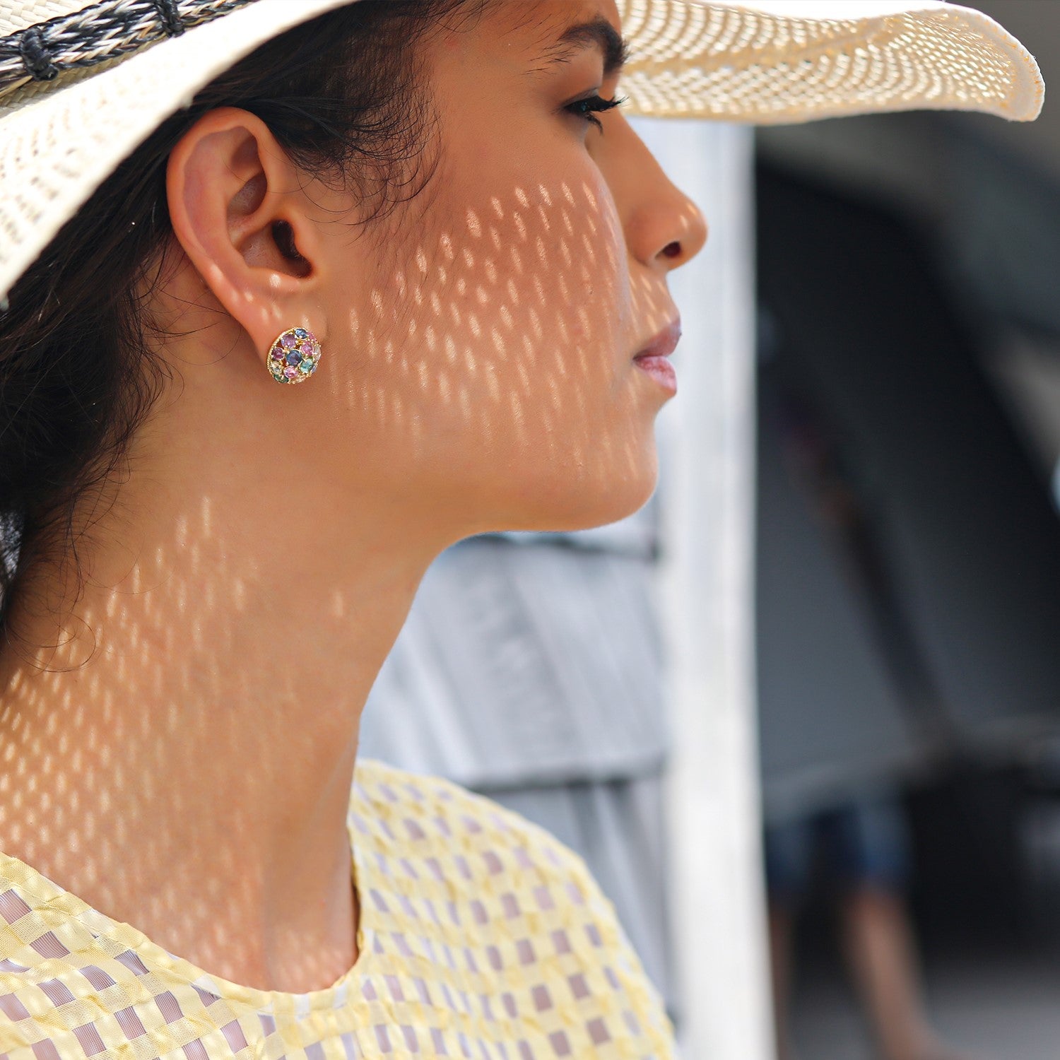 Earring Zero 1 - Multicolour Sapphires