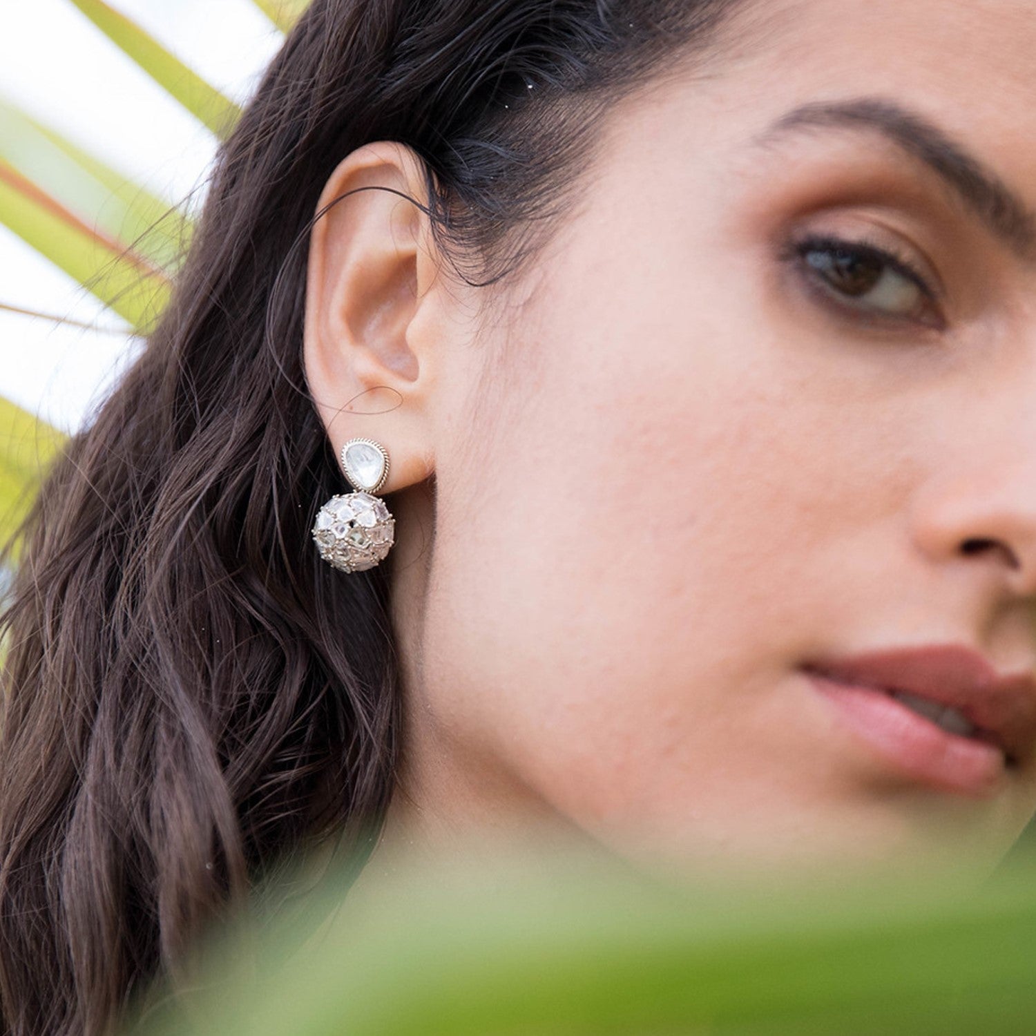 Earring Zero 3 - Diamonds in White Gold