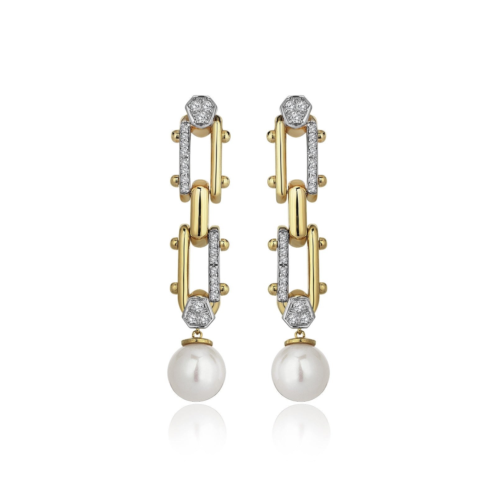 Prism Pearl Diamond Earrings
