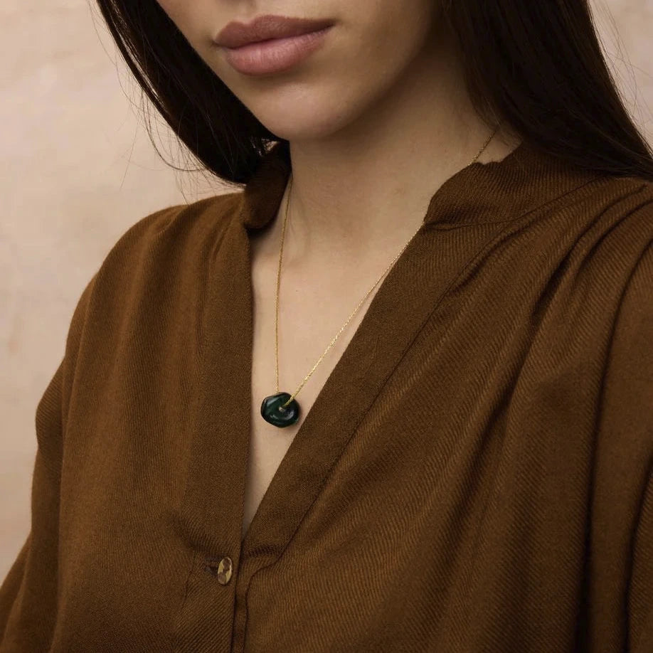 Azaz Teal Glass Bead on Cord