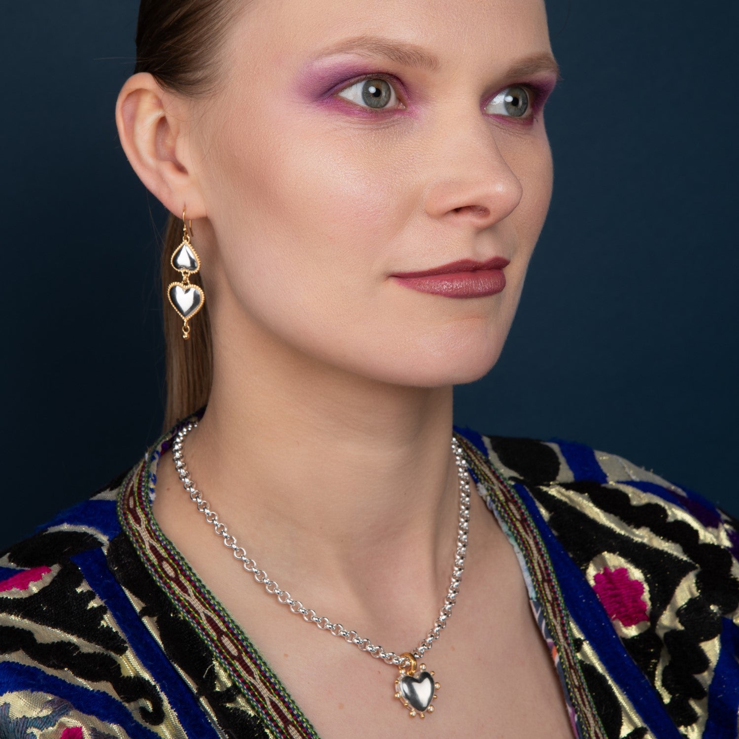 Lola Asymmetrical Heart Earring Drops