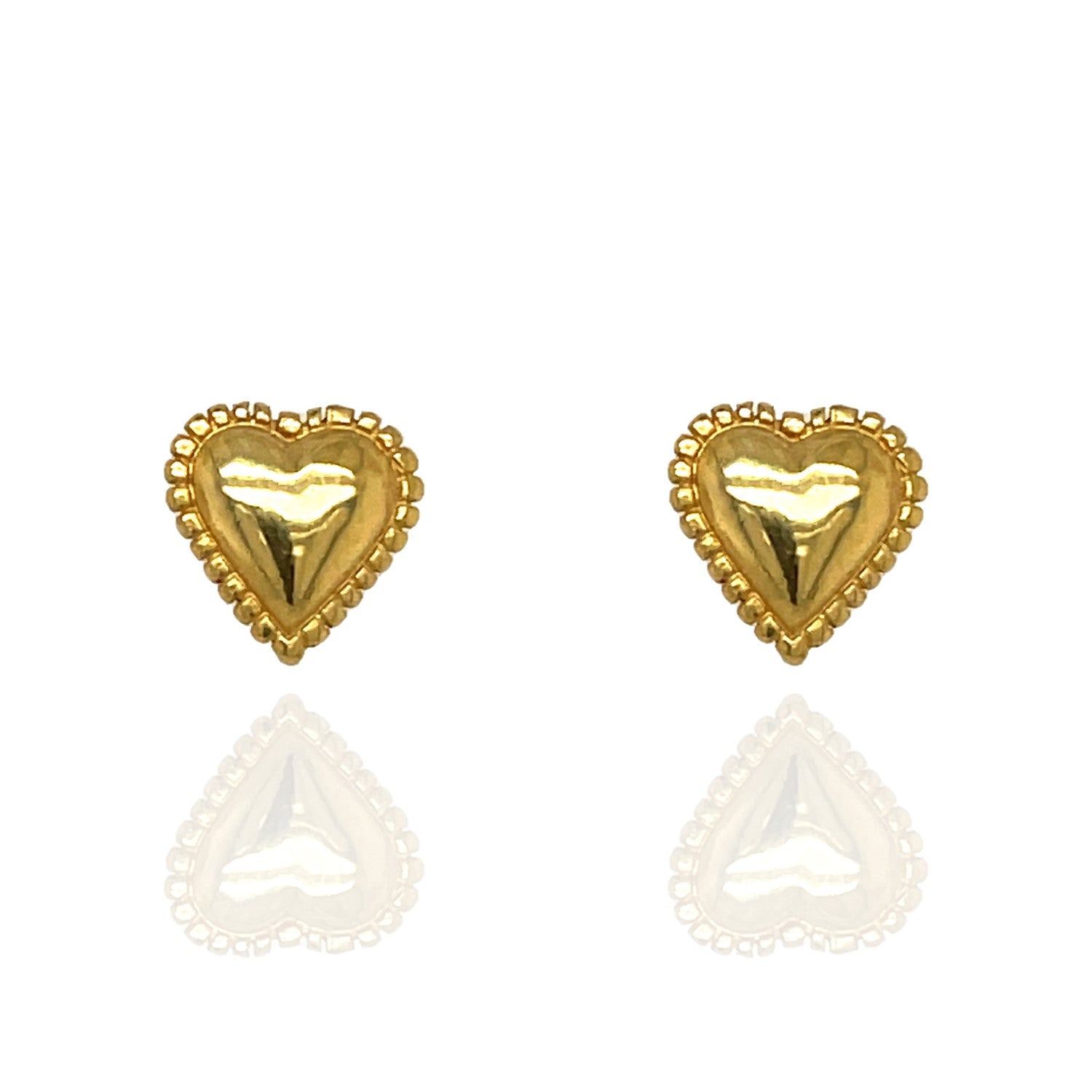 Zoe Heart Stud Earrings - Gold