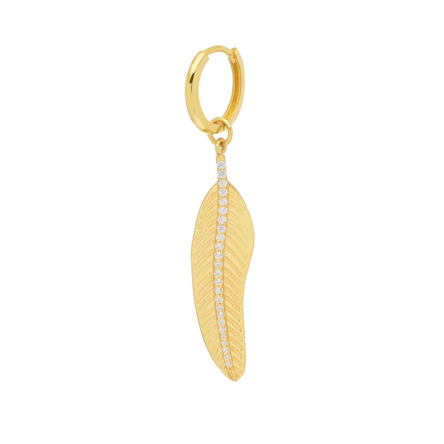 Feather Hoop Earring