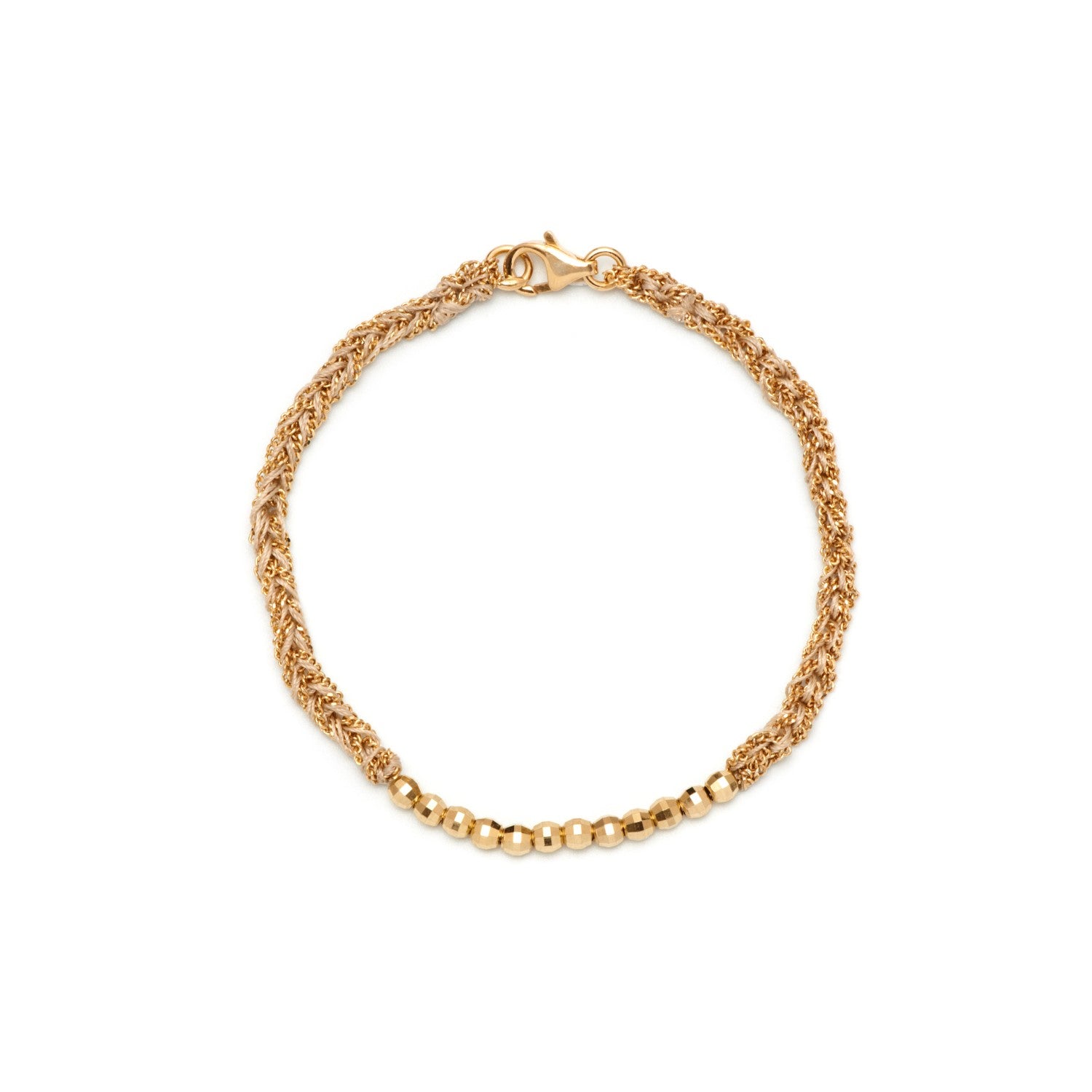 Panama Disco Friendship Bracelet Gold and White