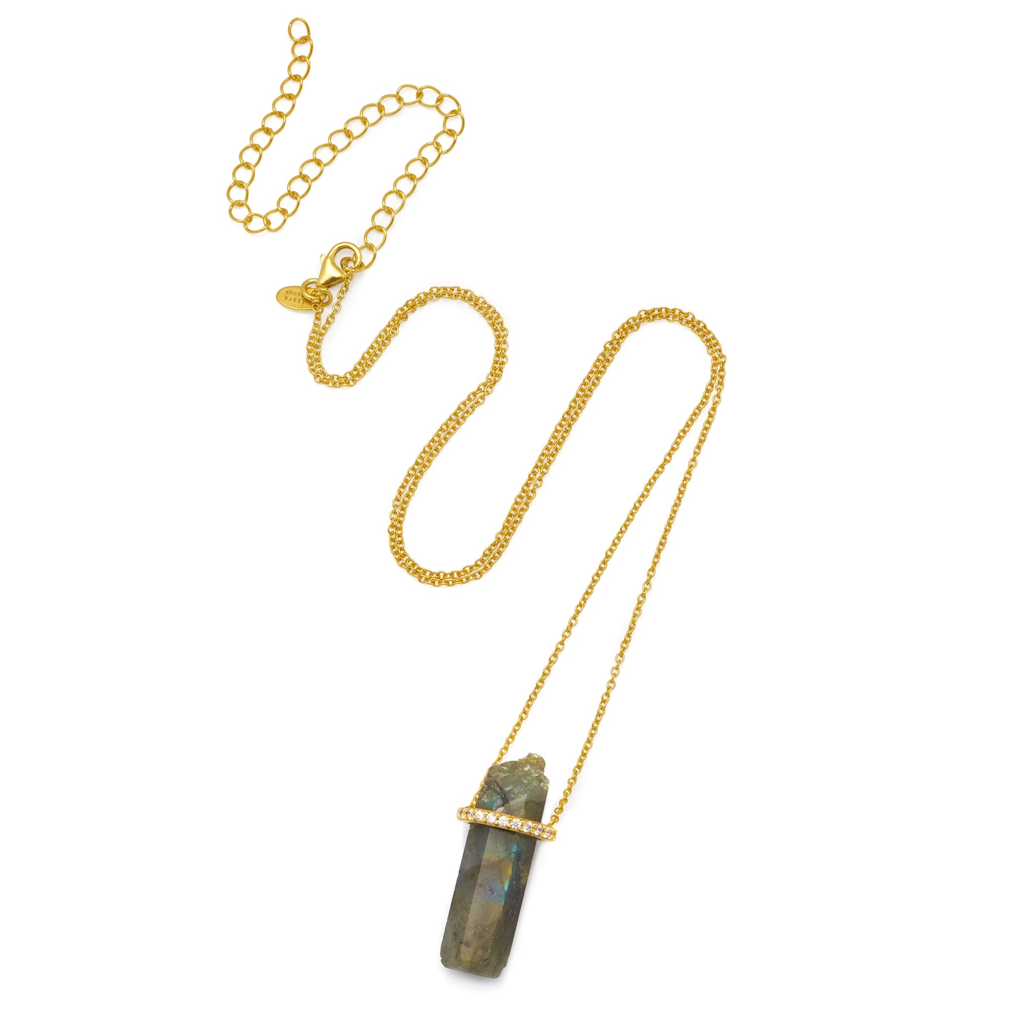 Gold Aurora Labradorite Necklace ASSYA Jewellery La Maison Couture