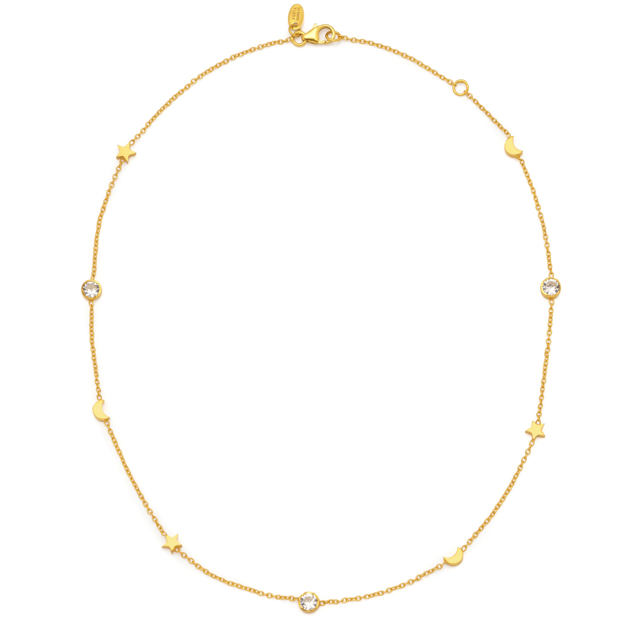Gold Selene Cubic Zirconia Necklace ASSYA Jewellery La Maison Couture