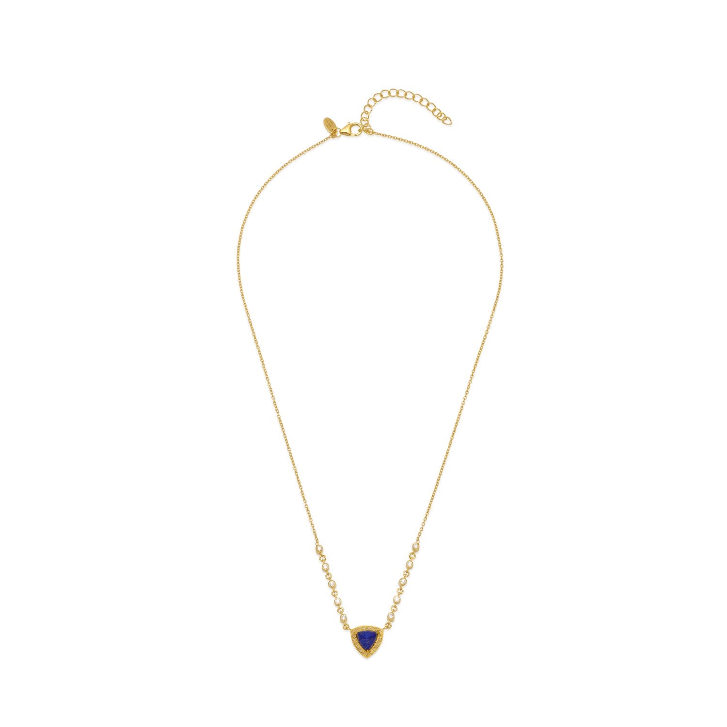 Lapis Lazuli Pyramid Charm Necklace